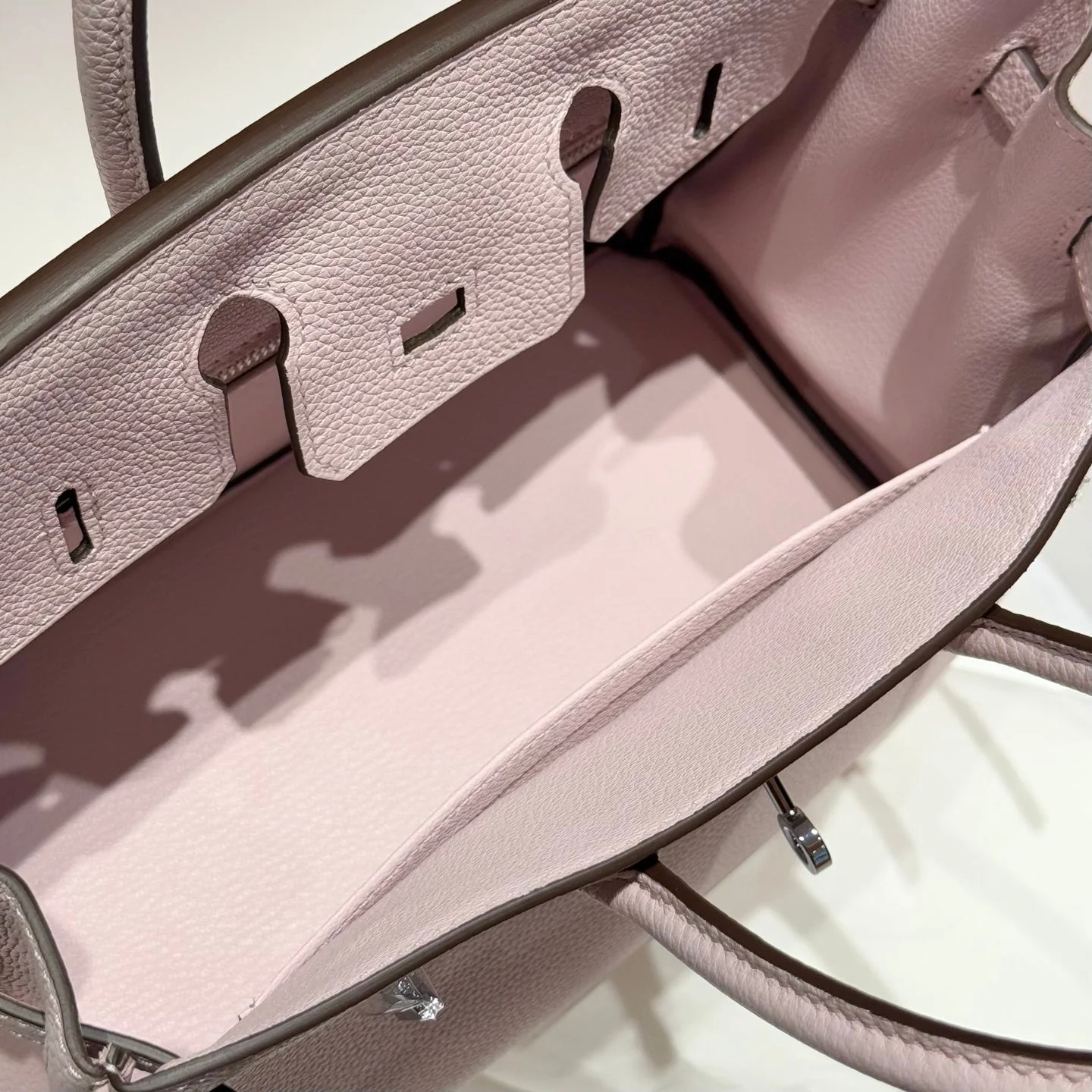 HERMES 25S MEDIUM BIRKIN 25 IN PINK BABY CALFSKIN SILVER HARDWARE