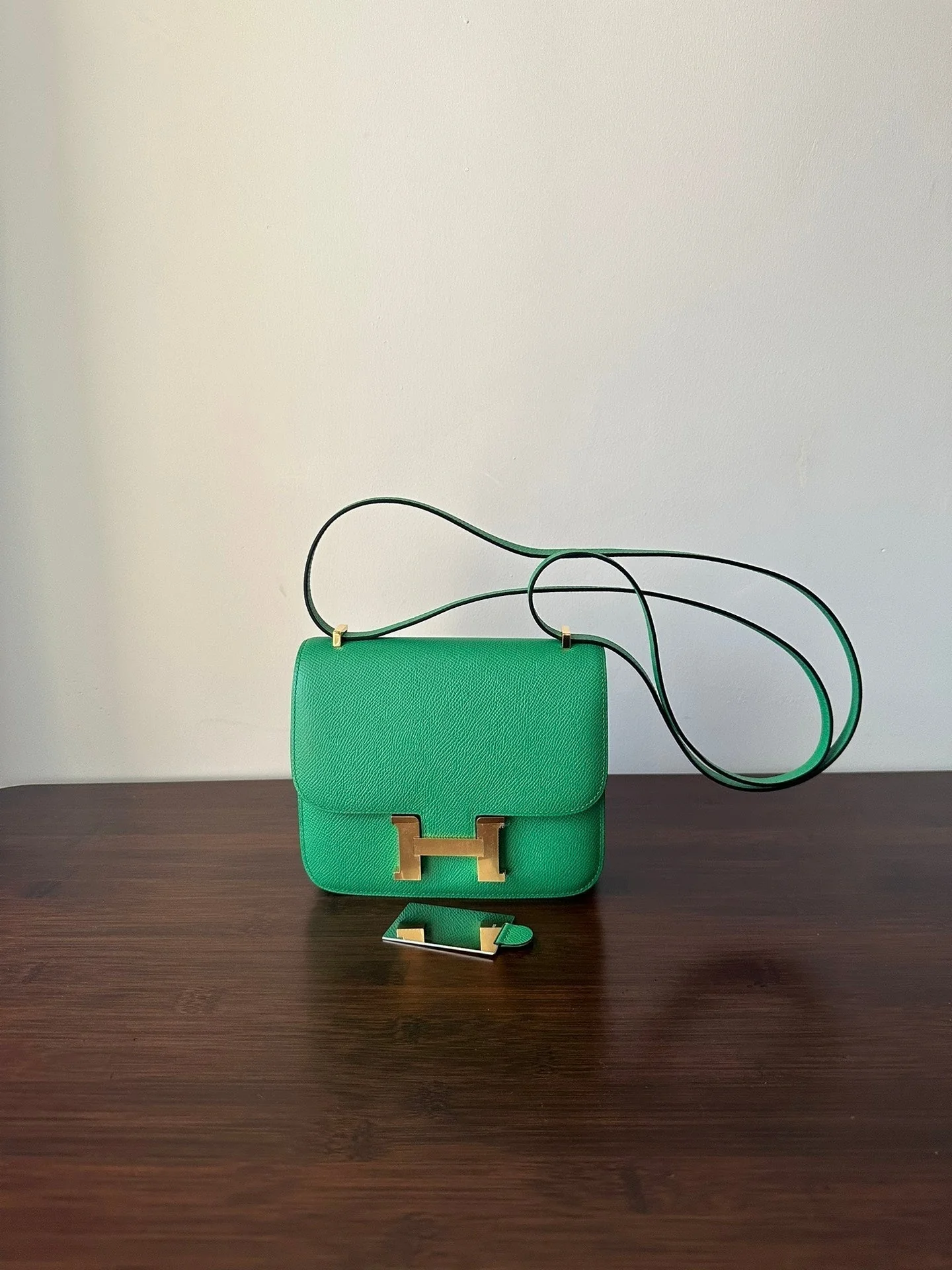 CONSTANCE 18 GREEN EPSOM GOLD HARDWARE