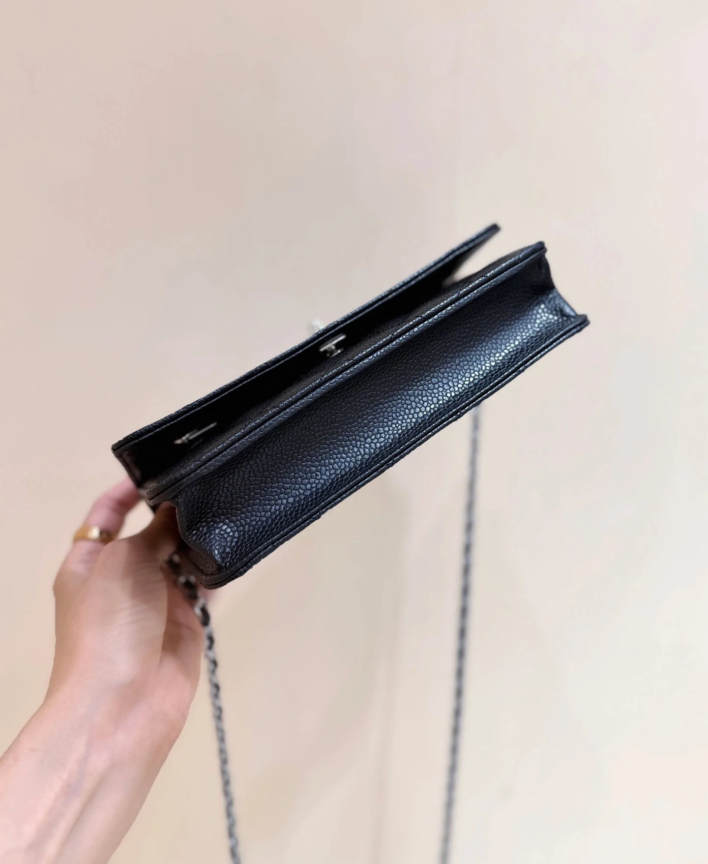 CHANEL 25S MINI FLAP BAG 19 IN BLACK CALFSKIN GOLD HARDWARE
