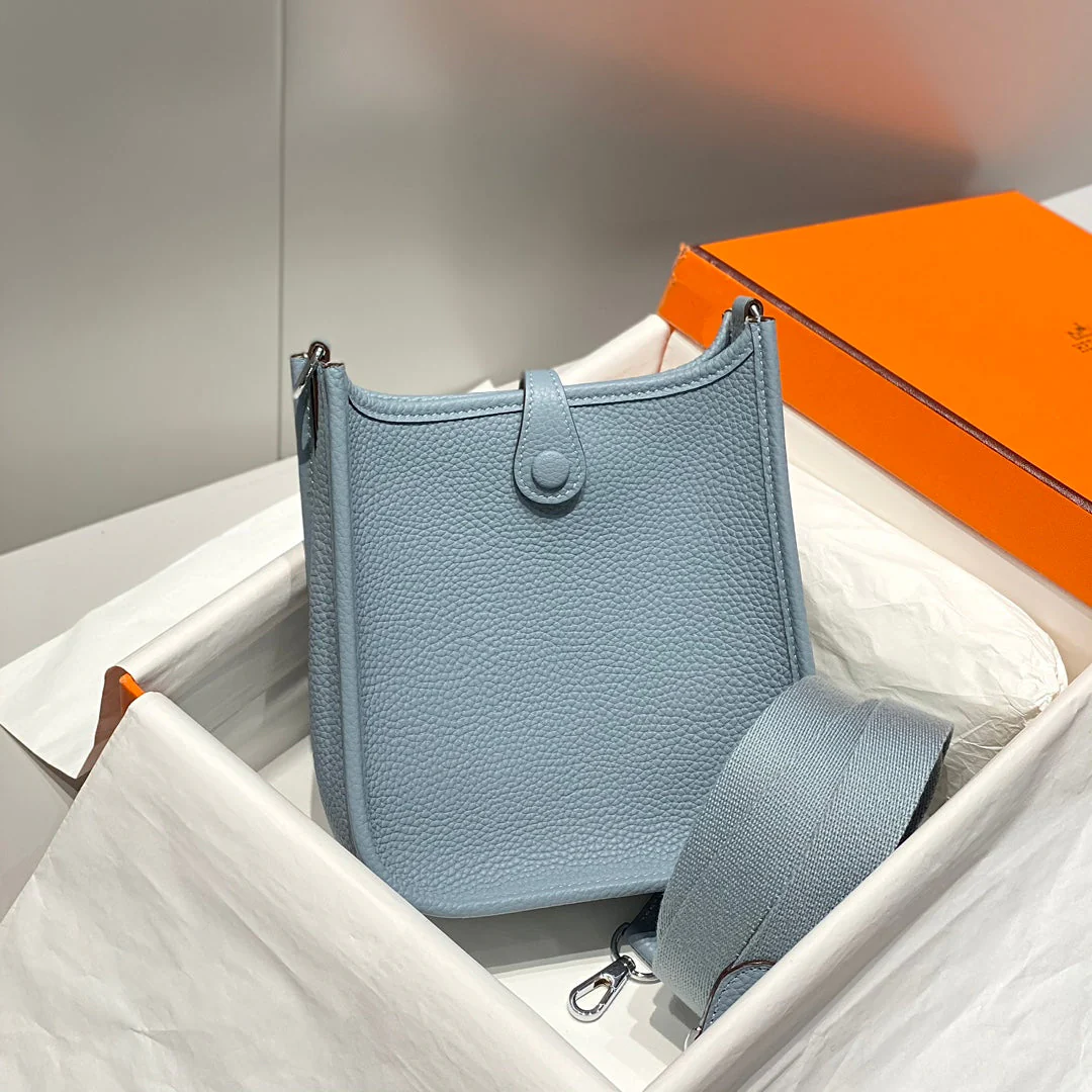MINI NEO 18 EVELYNE BAG IN NEPAL BLUE GRAINED CALFSKIN