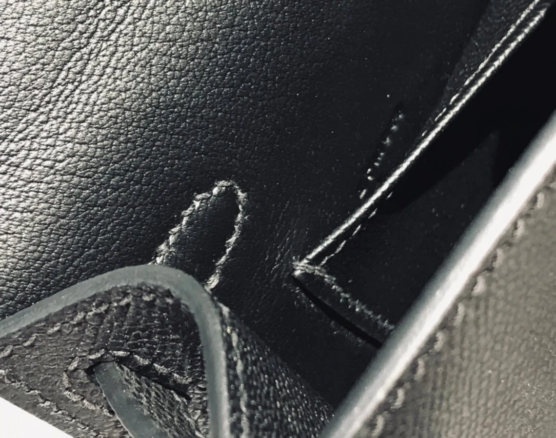 HM KELLY MINI 20 BLACK EPSOM SILVER HARDWARE