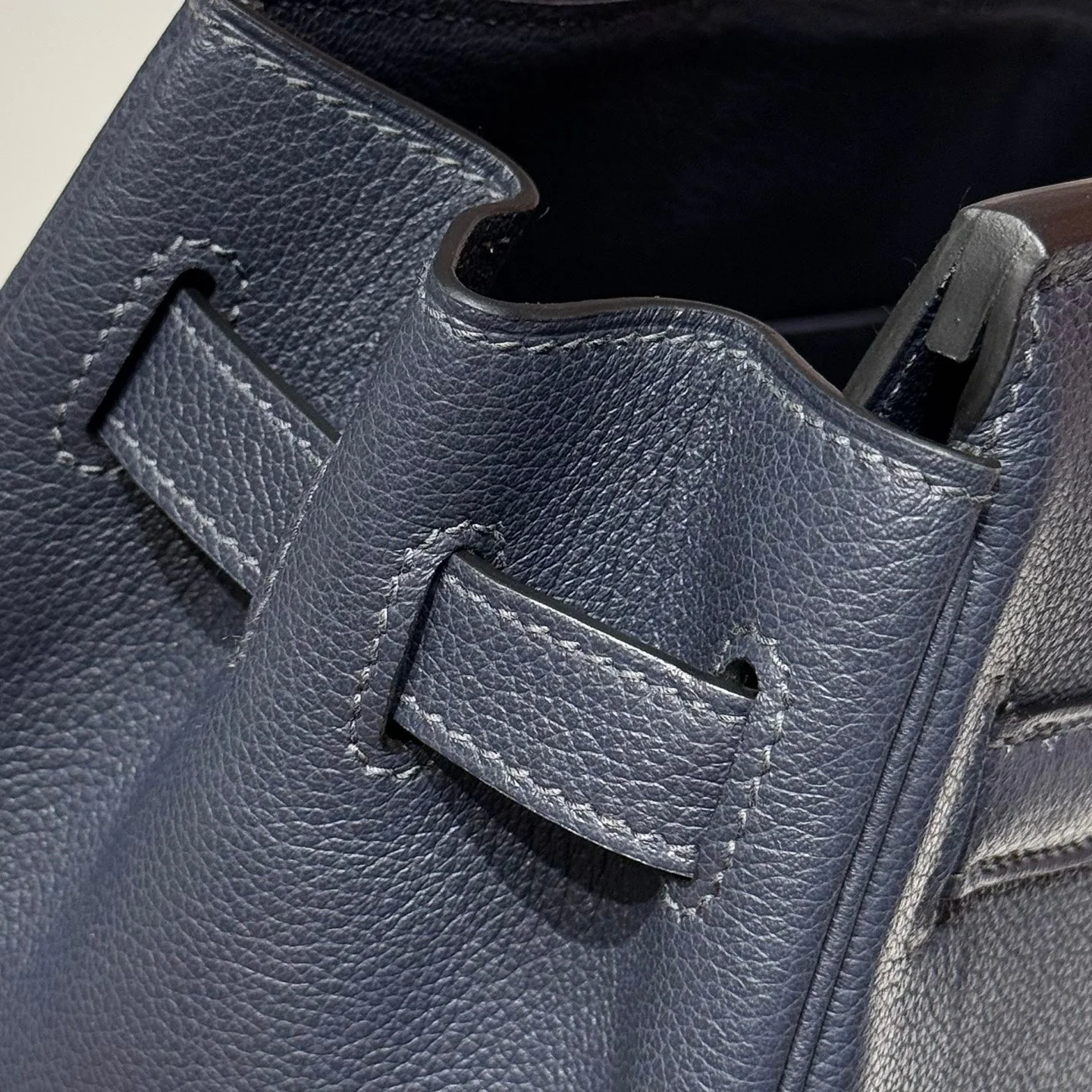 HERMES 25S SHOULDER BIRKIN 29 IN MIDNIGHT BLUE CALFSKIN GOLD HARDWARE