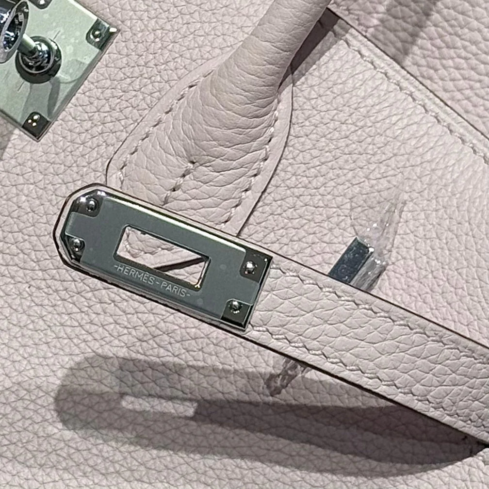 HERMES 25S MEDIUM BIRKIN 25 IN PINK BABY CALFSKIN SILVER HARDWARE