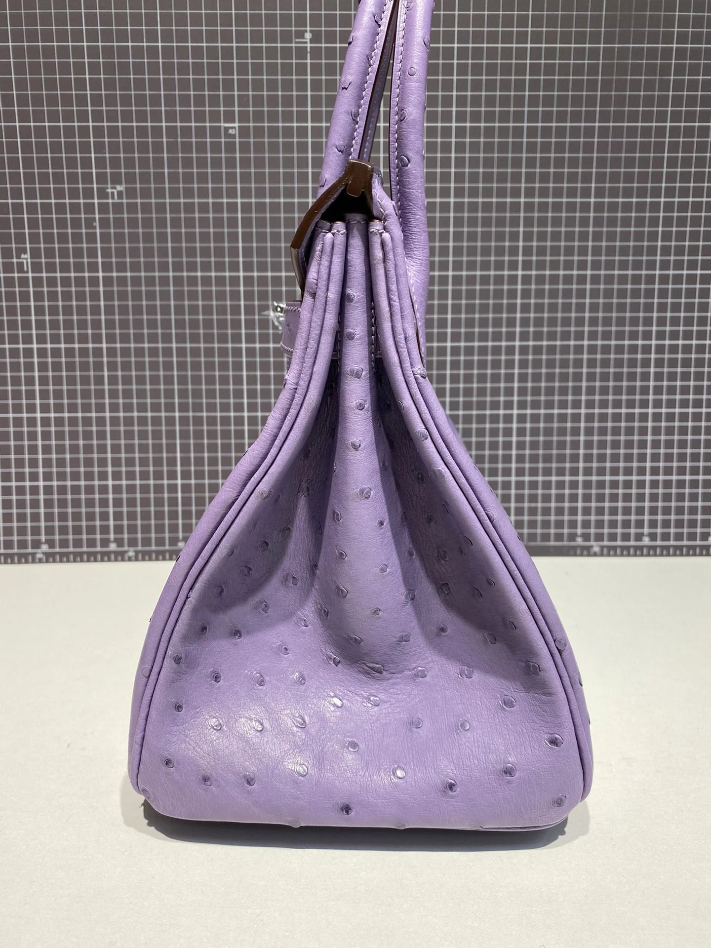HM BIRKIN 30CM PURPLE OSTRICH LEATHER SILVER HARDWARE