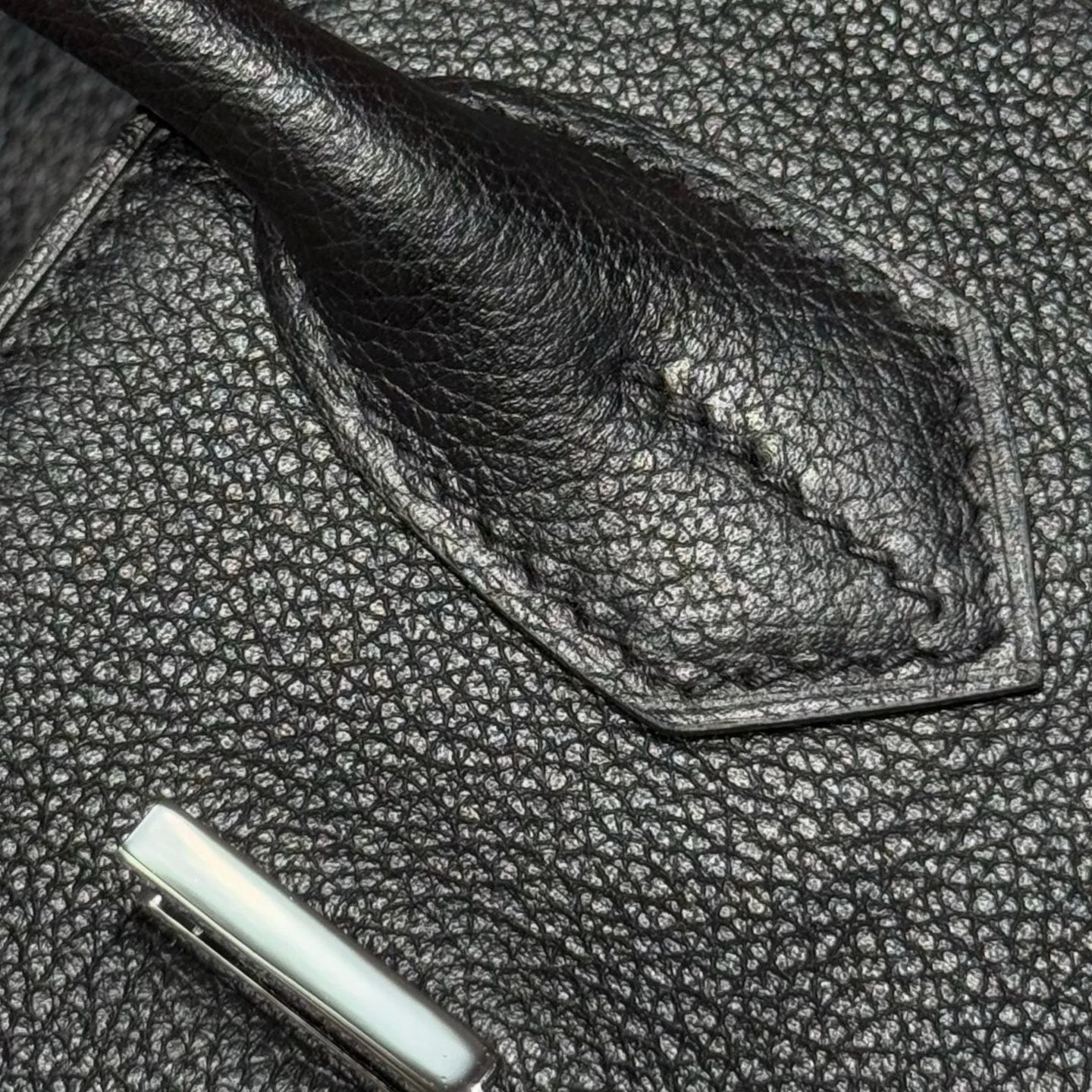 HERMES 25S SHOULDER BIRKIN 29 IN BLACK CALFSKIN SILVER HARDWARE