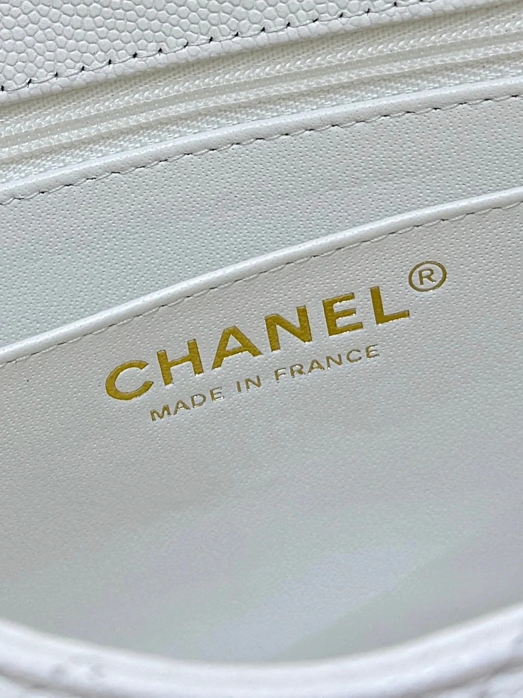 CHANEL 25S MINI SQUARE FLAP BAG 17 IN WHITE CALFSKIN CAVIAR GOLD HARDWARE