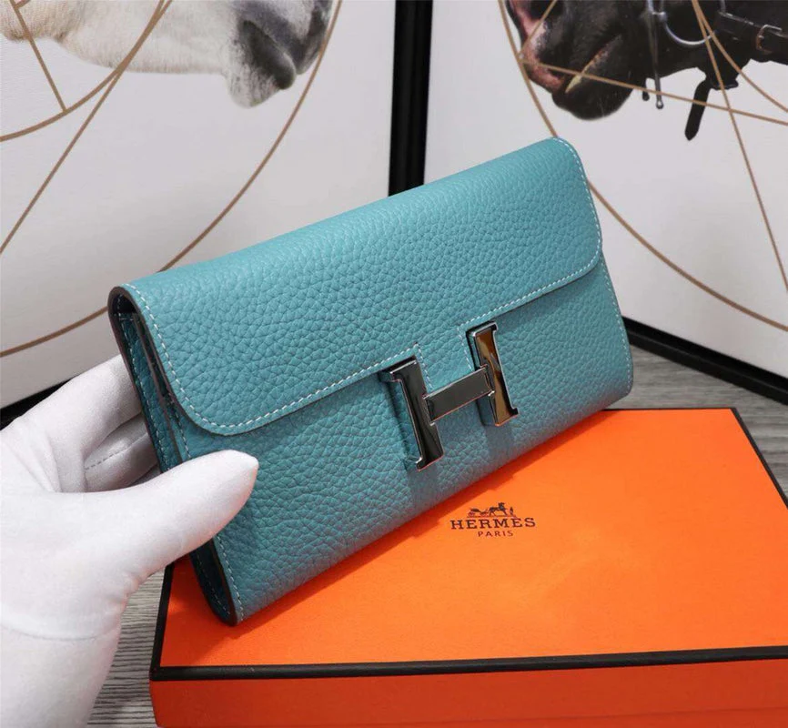 HM CLUTCH CONSTANCE 20.5 SAPPHIRE CALFSKIN SILVER HARDWARE