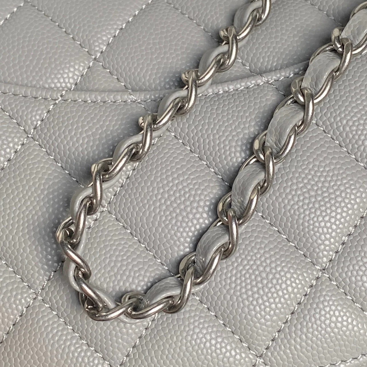 CHANEL 25S FLAP BAG 19 IN CHARCOAL GRAY CALFSKIN SILVER HARDWARE