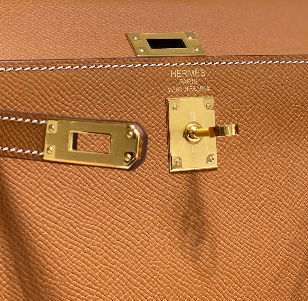 KELLY MINI 20 BAG IN BRONZE BROWN CALFSKIN WITH GOLD HARDWARE
