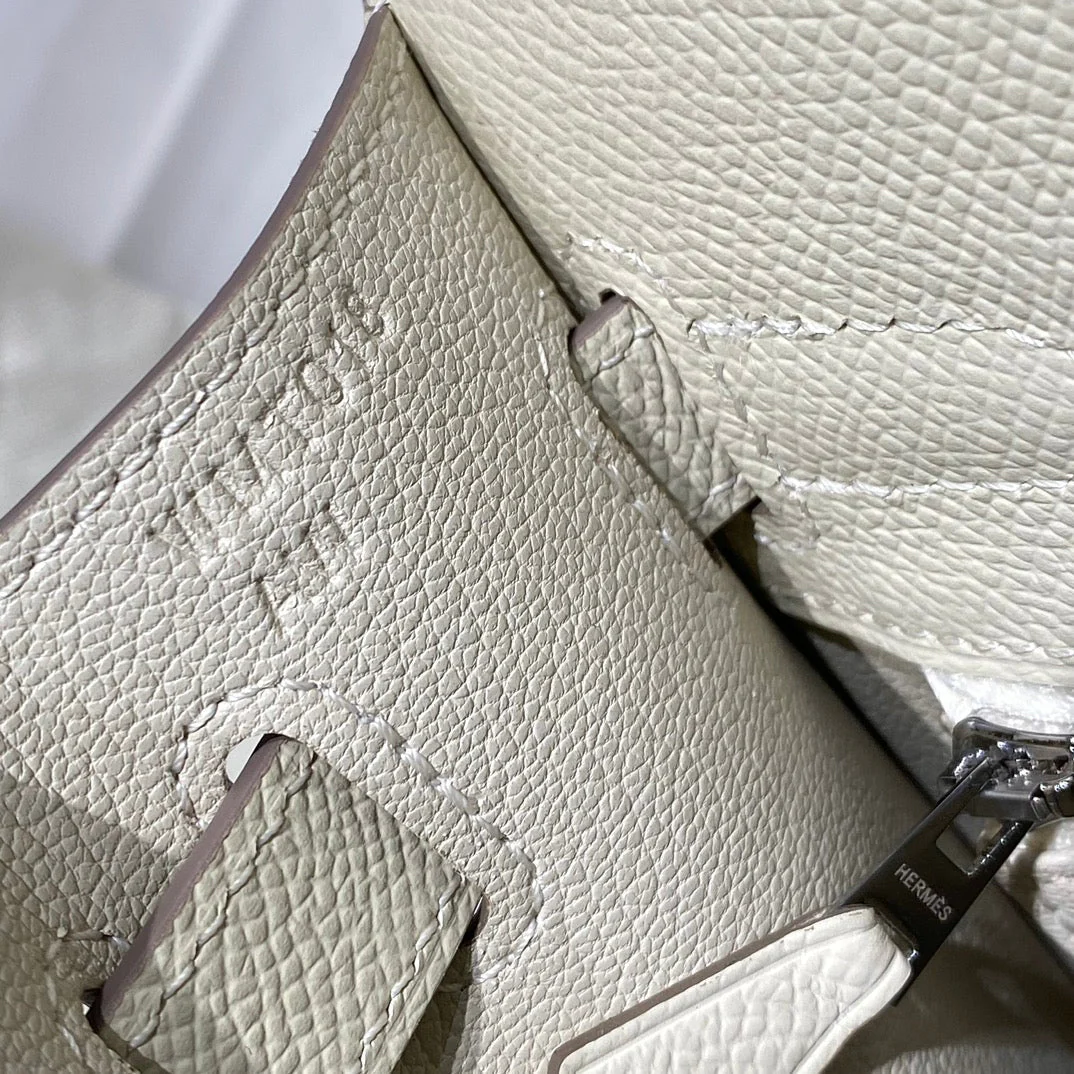 KELLY 28CM IN NATA EPSOM CALFSKIN SILVER HARDWARE
