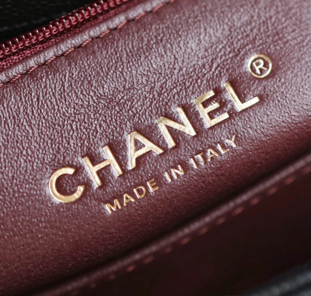 CHANEL 25S FLAP BAG 24 CM IN BLACK LAMBSKIN WITH GOLD HARDWARE