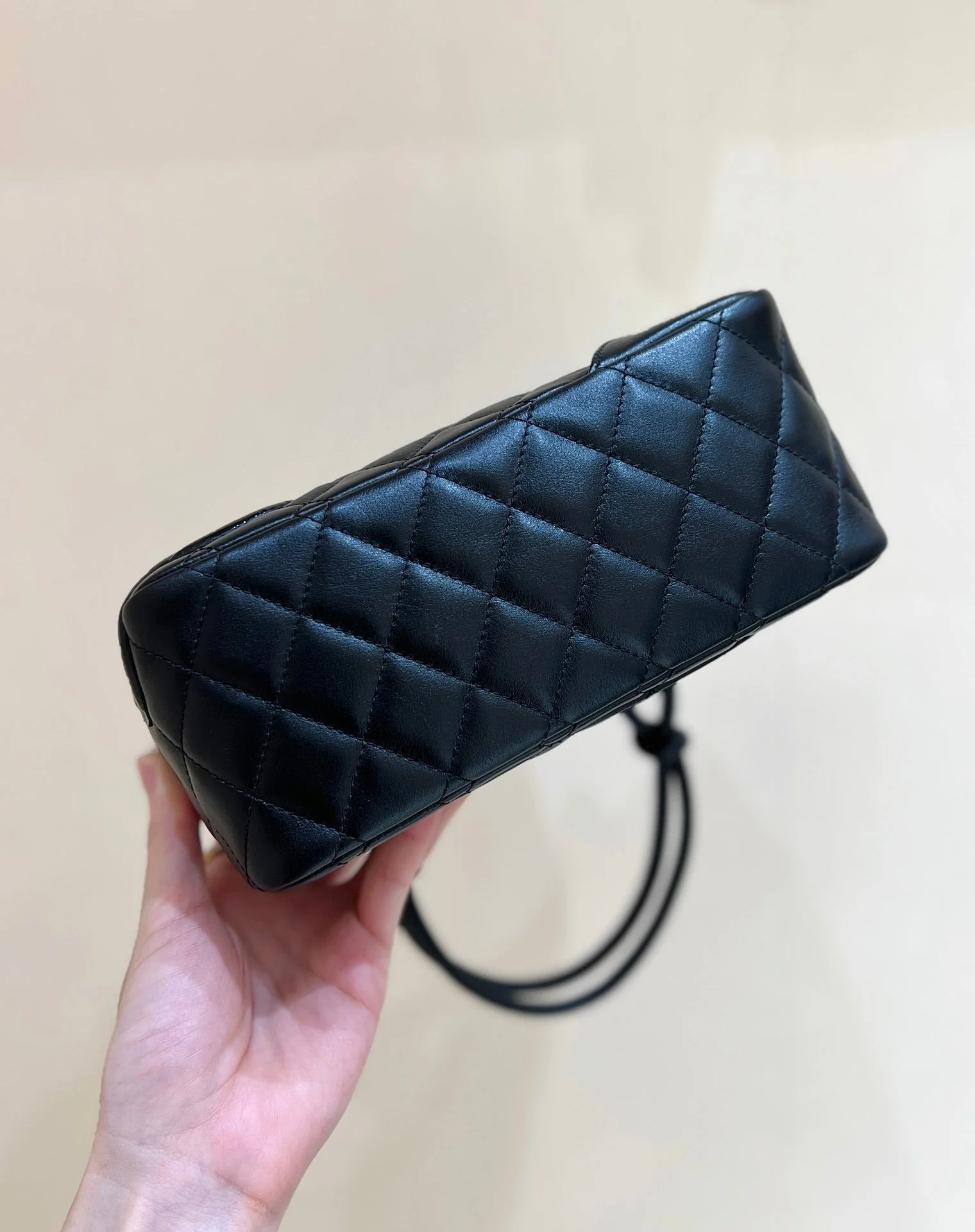 25S CHANEL CAMBON BOSTON BAG 21 IN BLACK CALFSKIN SILVER HARDWARE
