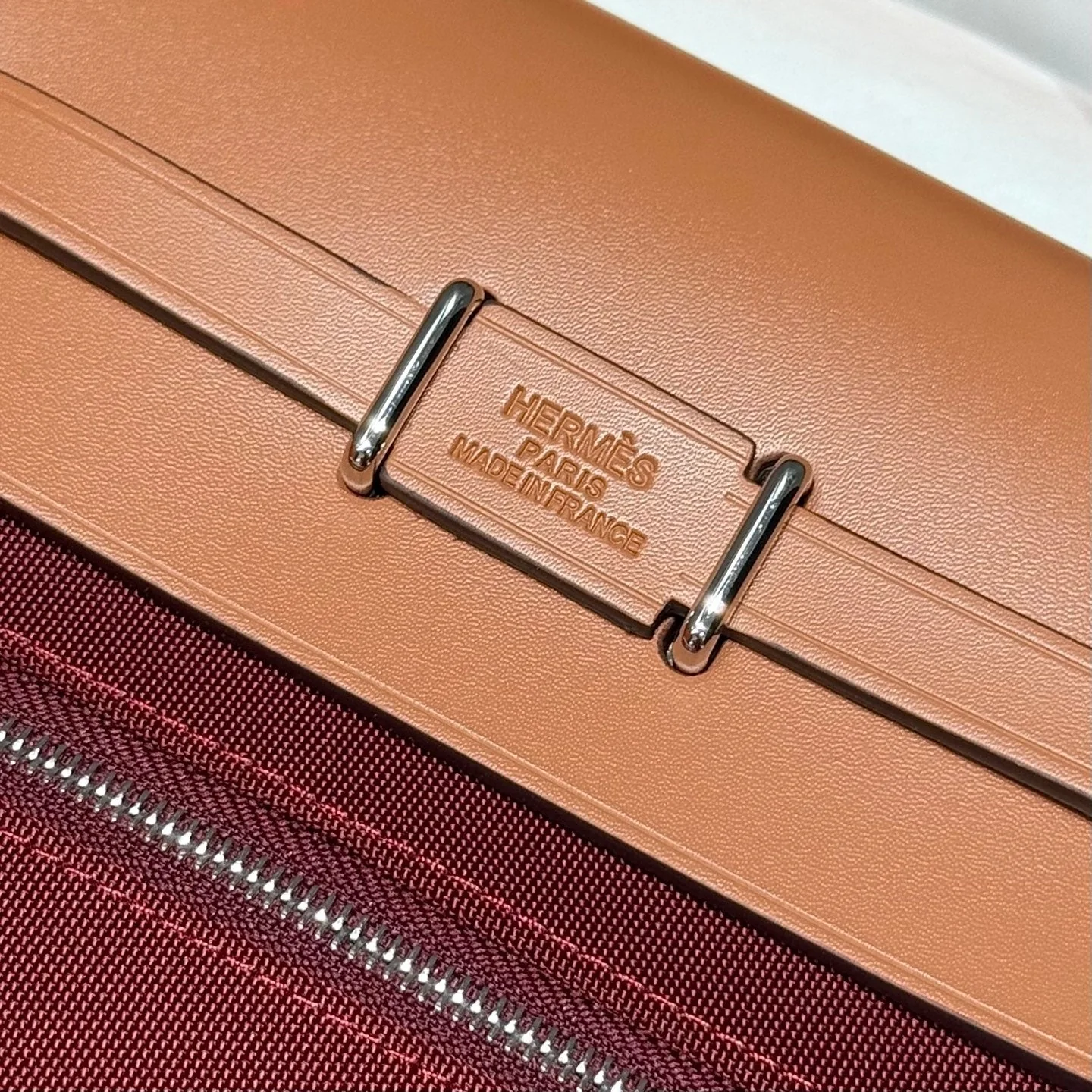 HERMES 25S MINI HERBAG 20 IN PLUM RED CANVAS SILVER HARDWARE