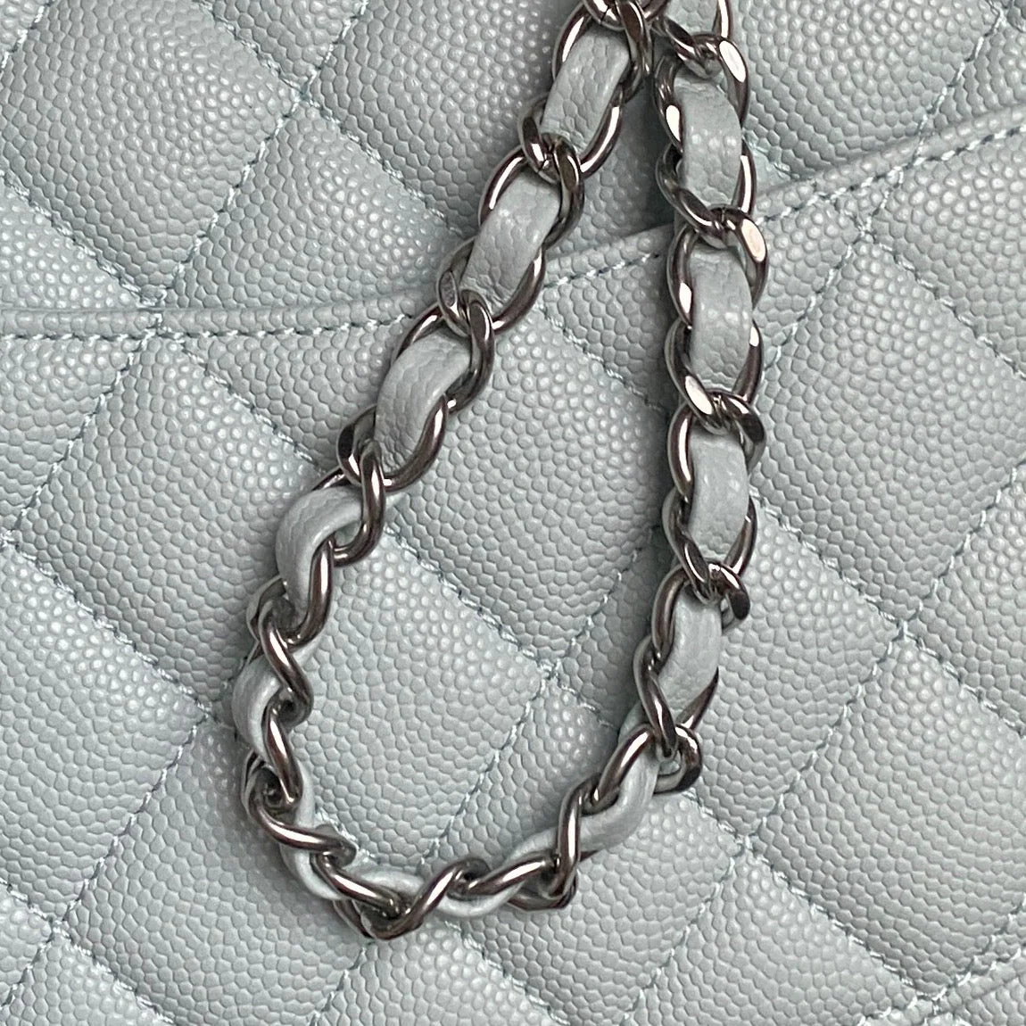 CHANEL 25S FLAP BAG 22 IN SLATE BLUE CALFSKIN SILVER HARDWARE
