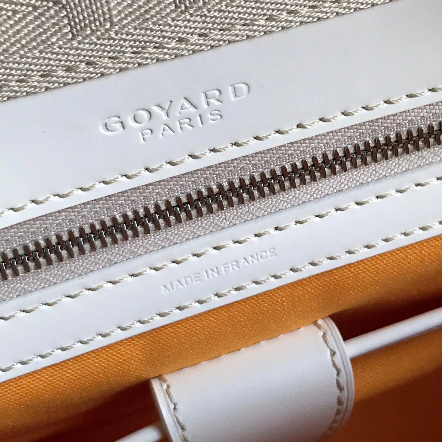 SAINT JEANNE BAG 35 IN WHITE GOYARDINE CANVAS AND CALFSKIN