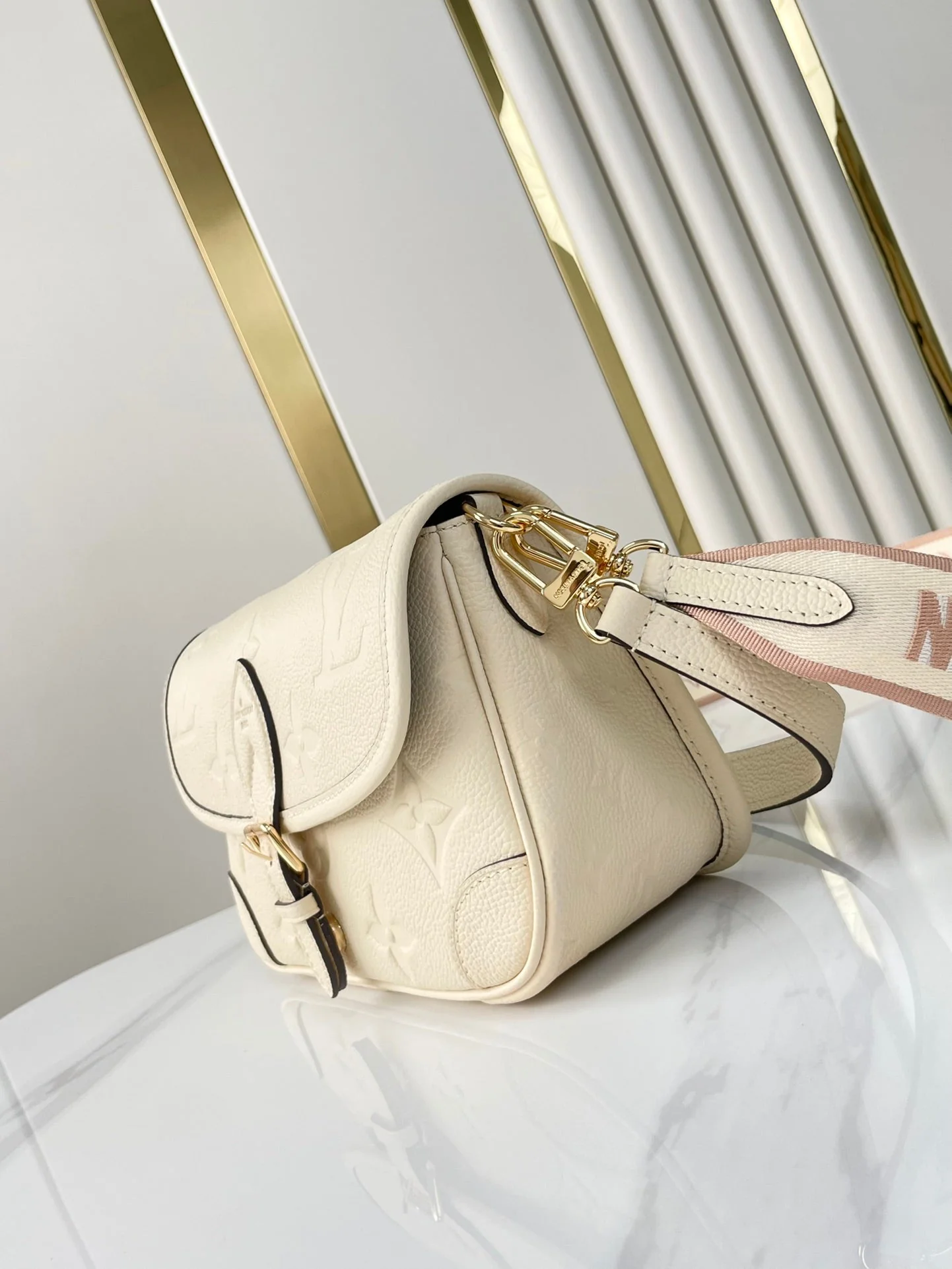 DIANE 23 IN CREAM MONOGRAM EMPREINTE LEATHER