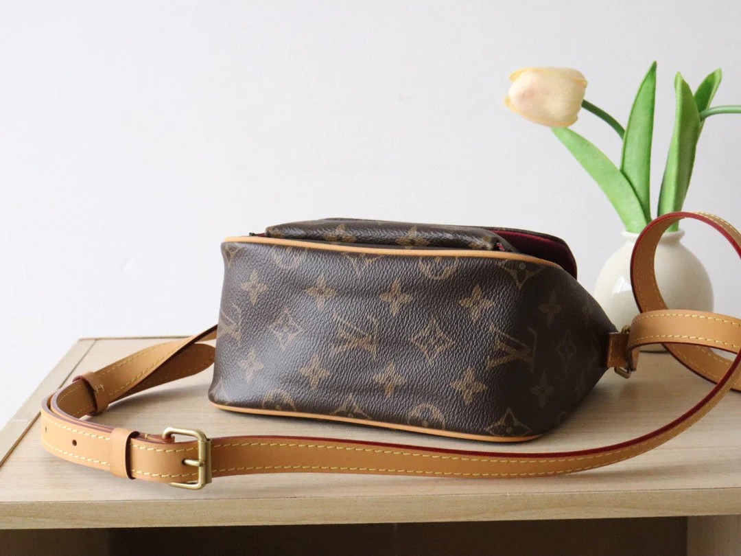 LV 25S SHOULDER BAG 19 IN BROWN MONOGRAM CALFSKIN GOLD HARDWRE