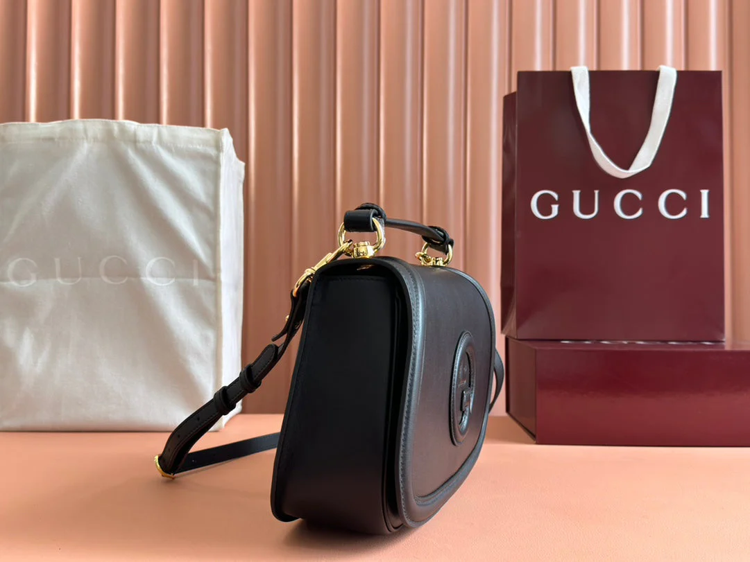 BLONDIE LARGE TOP HANDLE BAG 32 IN BLACK CALFSKIN