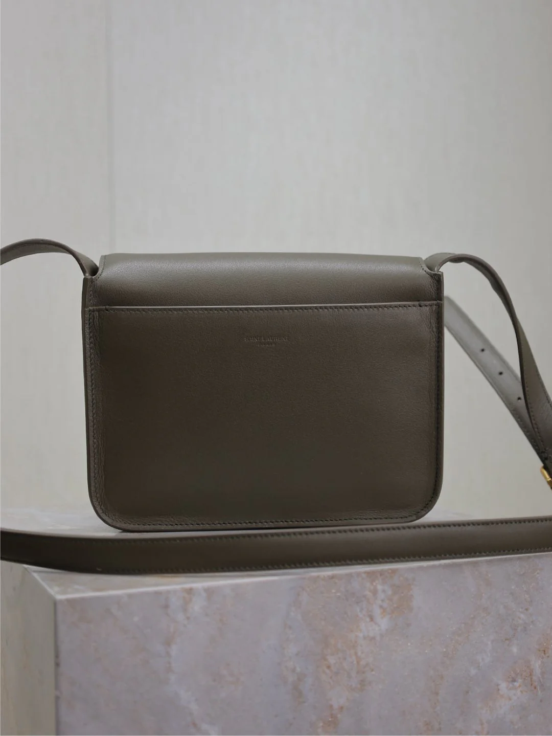 YSL 25S NIKI BABY 22 IN DARK OLIVE BROWN CALFSKIN GOLD HARDWRE
