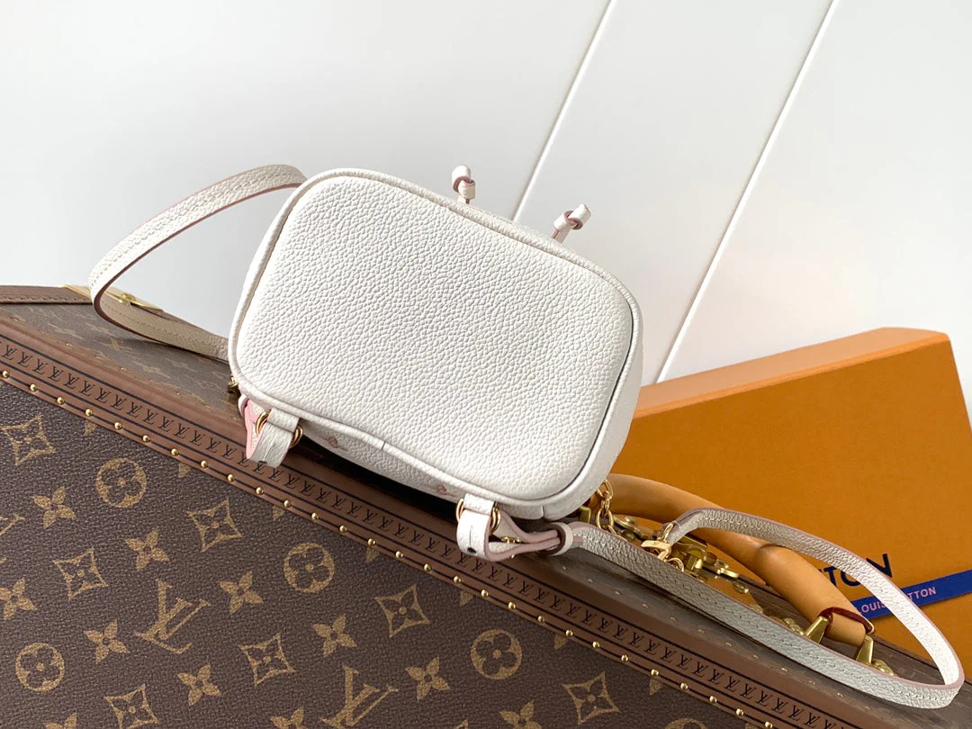 NANO NOÉ 19 IN WHITE MIX PINK MONOGRAM EMPREINTE CALFSKIN
