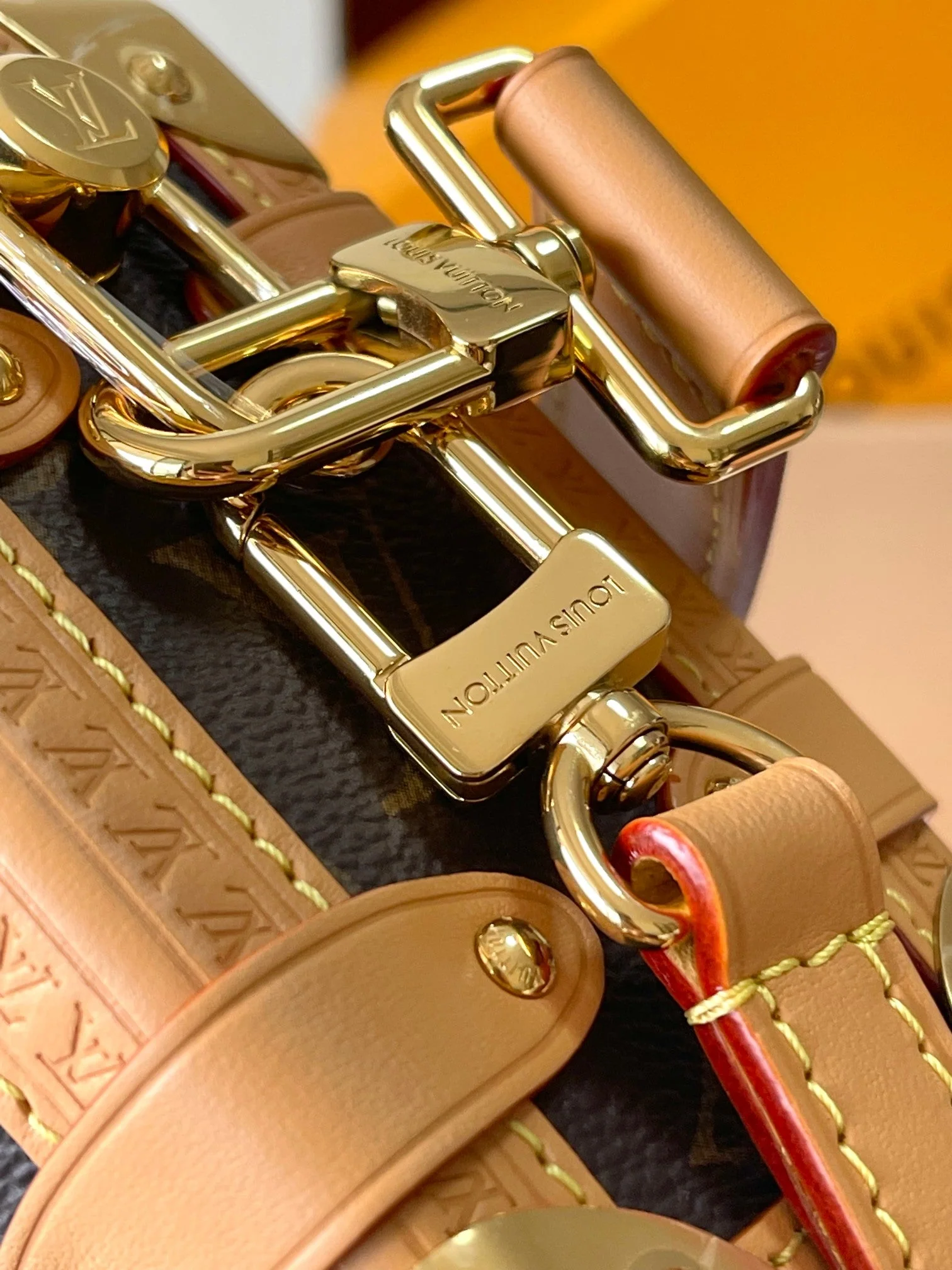SIDE TRUNK MINI 18 IN BROWN MONOGRAM CANVAS GOLD HARDWARE