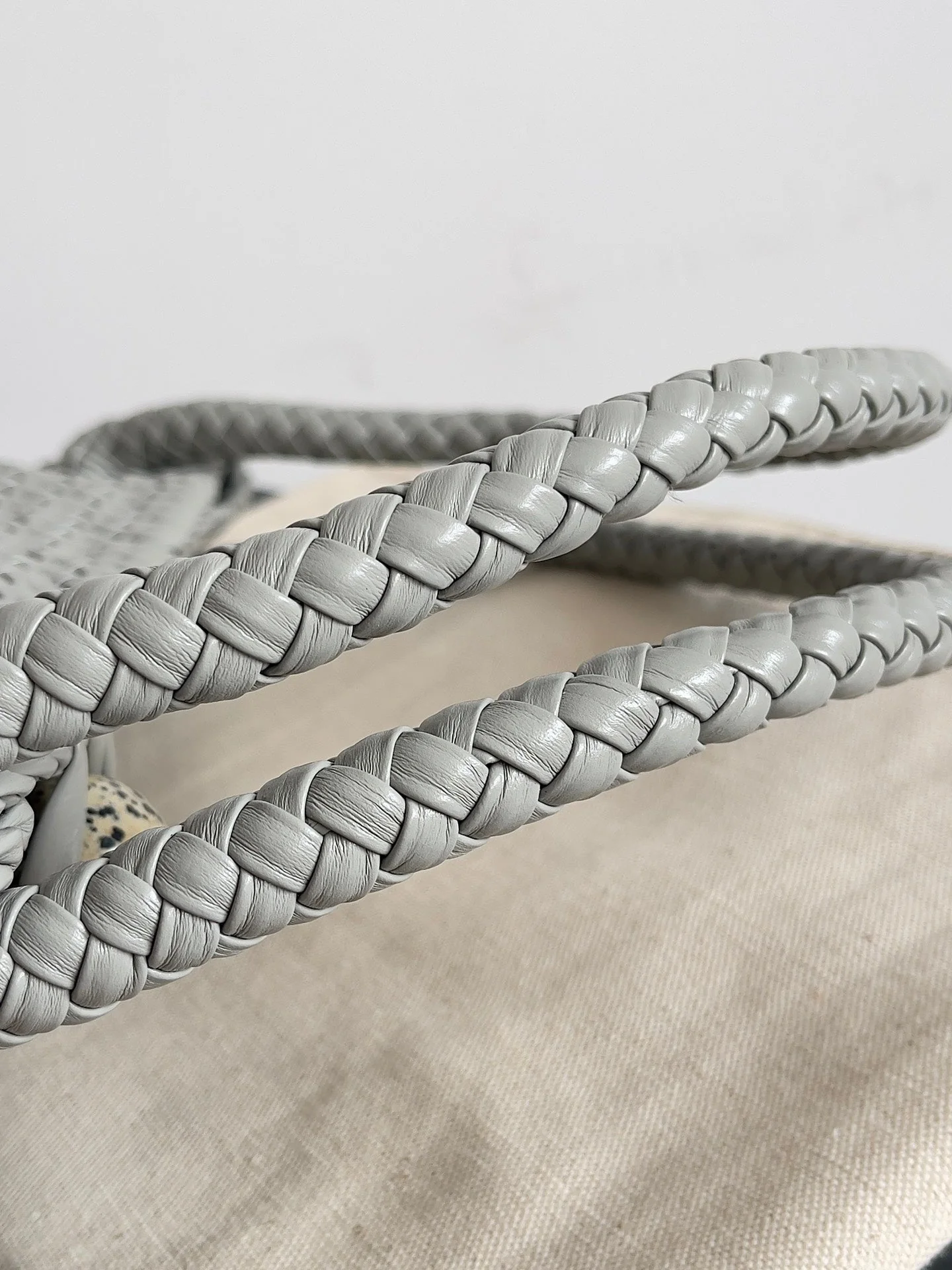 TOSCA SHOULDER BAG 27 IN AGATE GREY LAMBSKIN WITH DALMATA STONE DETAIL