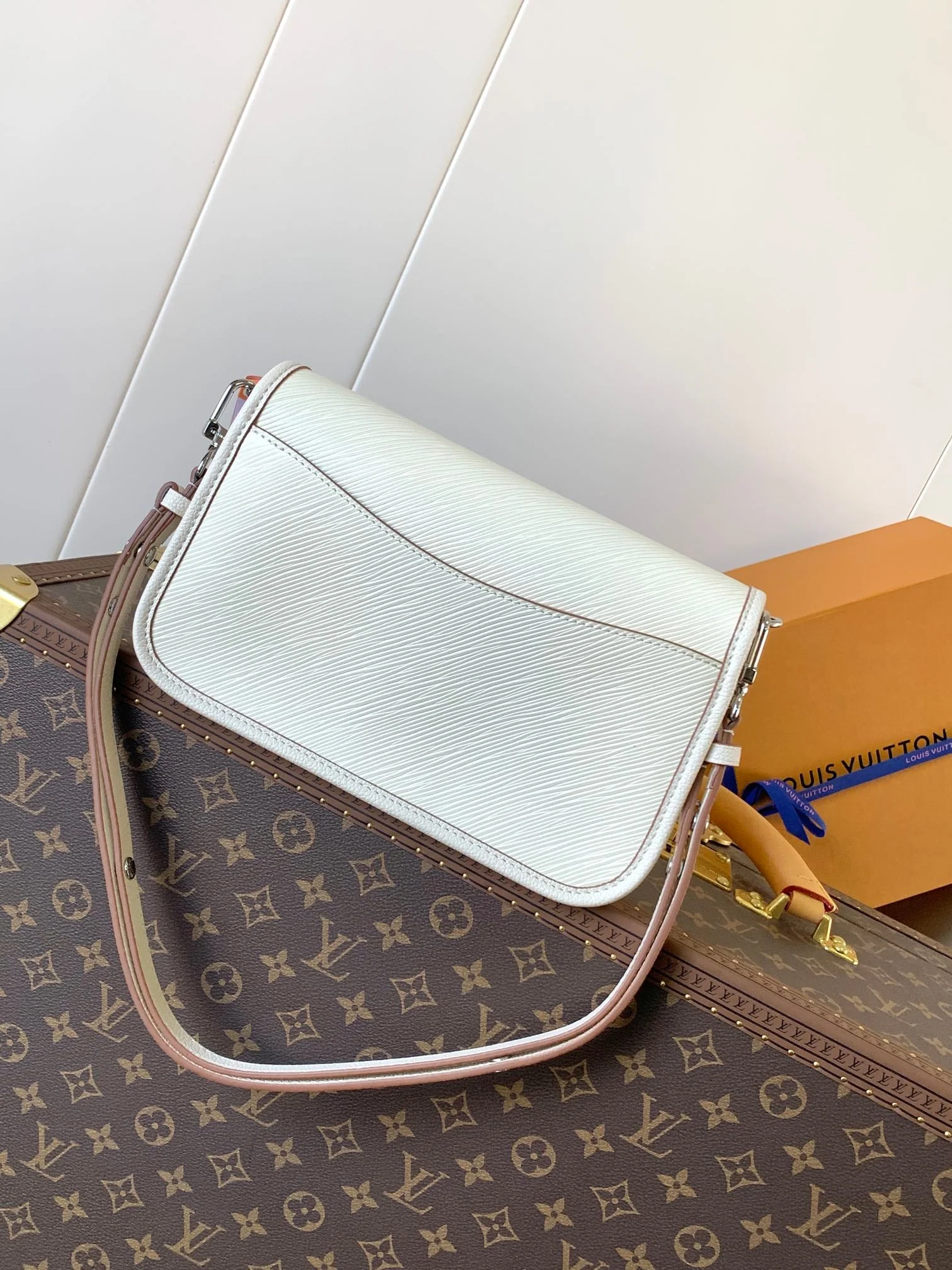 BUCI BAG 24 IN QUARTZ WHITE EPI GRAIN COWHIDE