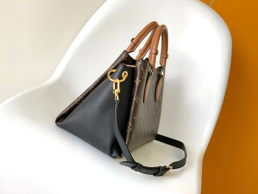 LV 25S OPÉRA MEDIUM BAG 26 IN BROWN AND BLACK MONOGRAM CALFSKIN GOLD HARDWARE