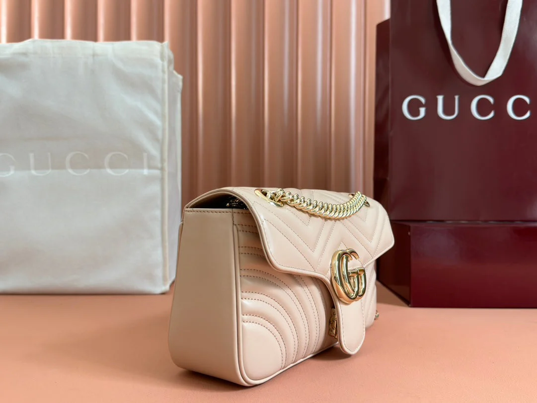 MARMONT MEDIUM SHOUDER BAG 26 IN LIGHT BEIGE CALFSKIN