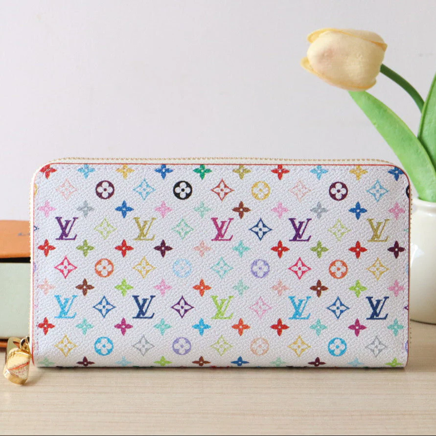 ZIPPY WALLET 19 IN WHITE MIX COLORFUL CALFSKIN
