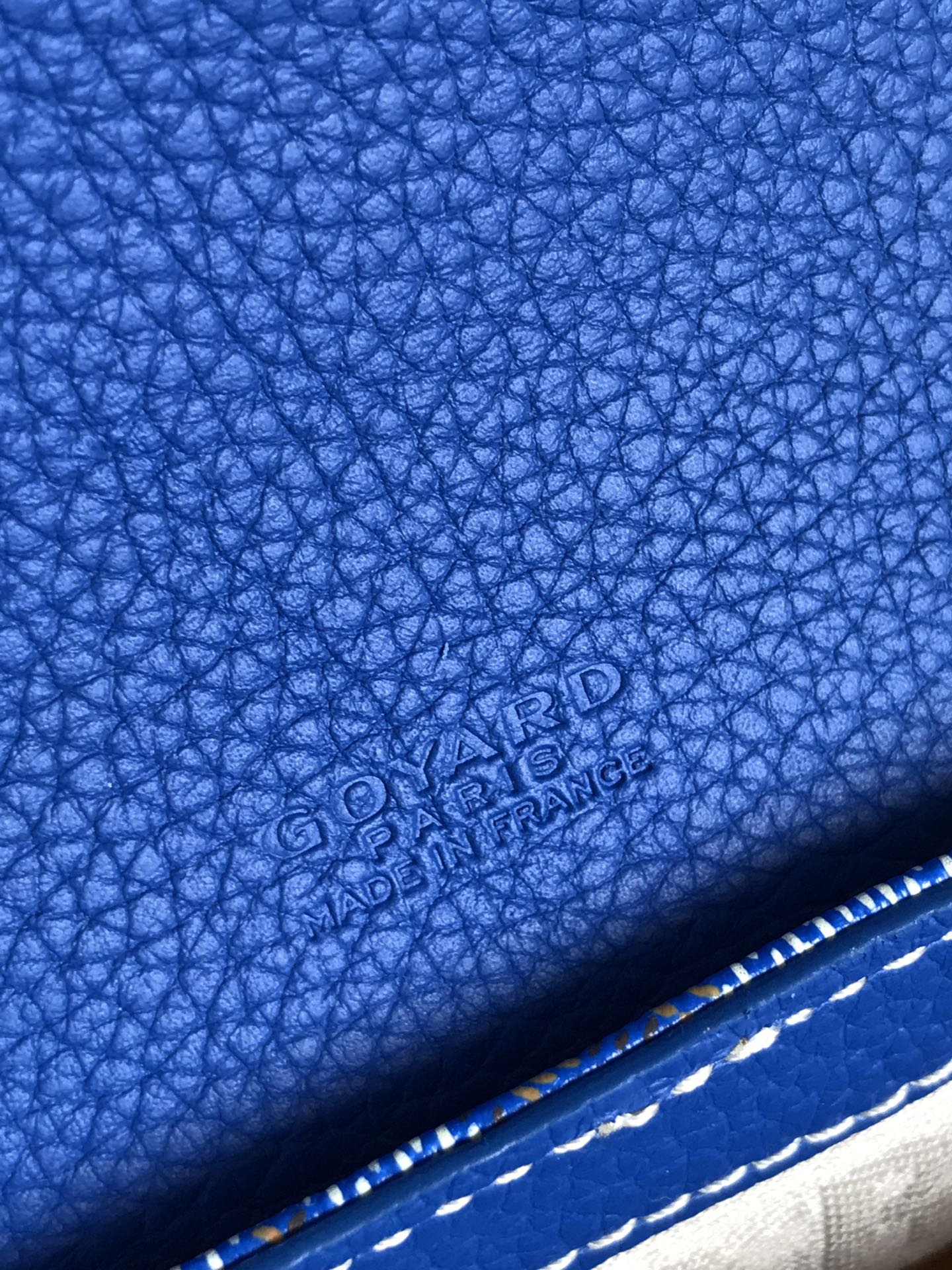 GRAND BLEU 16 IN SAPPHIRE BLUE GOYARDINE CANVAS AND LAMBSKIN