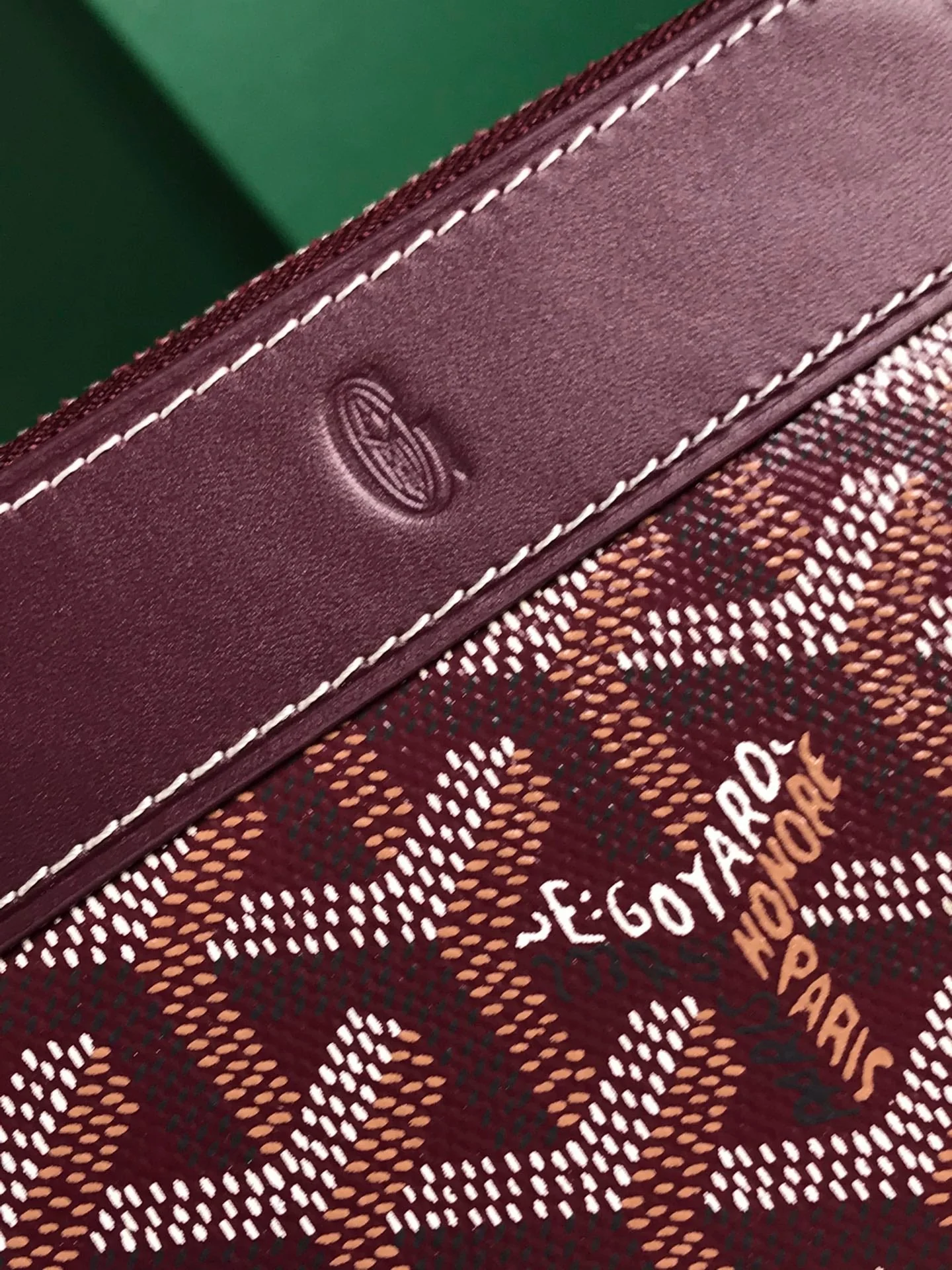 MATIGNON MINI WALLET 11 IN WINE RED GOYARDINE CANVAS AND CALFSKIN
