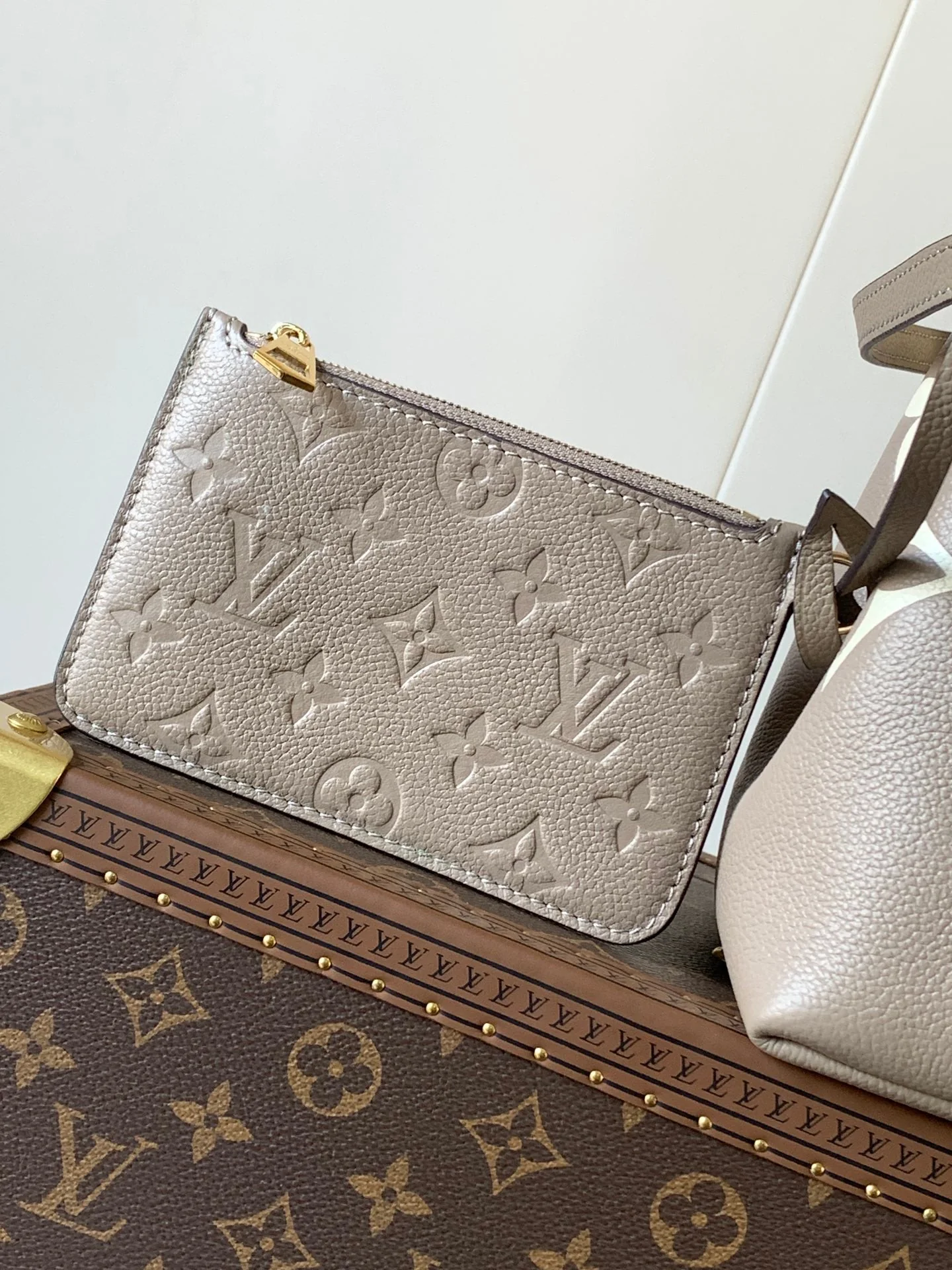 BUNDLE BAG 28 IN CREAM MIX GREY MONOGRAM EMPREINTE COWHIDE