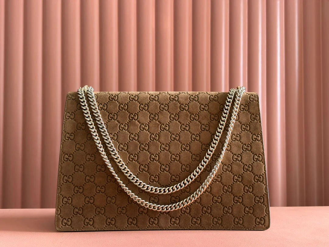 DIONYSUS LAGRE SHOULDER BAG 42 IN BROWN SUEDE