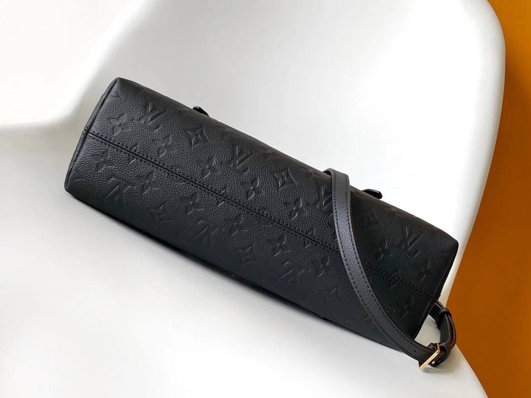 LV 25S BABYLONE TOTE BAG 32 IN BLACK CALFSKIN GOLD HARDWARE