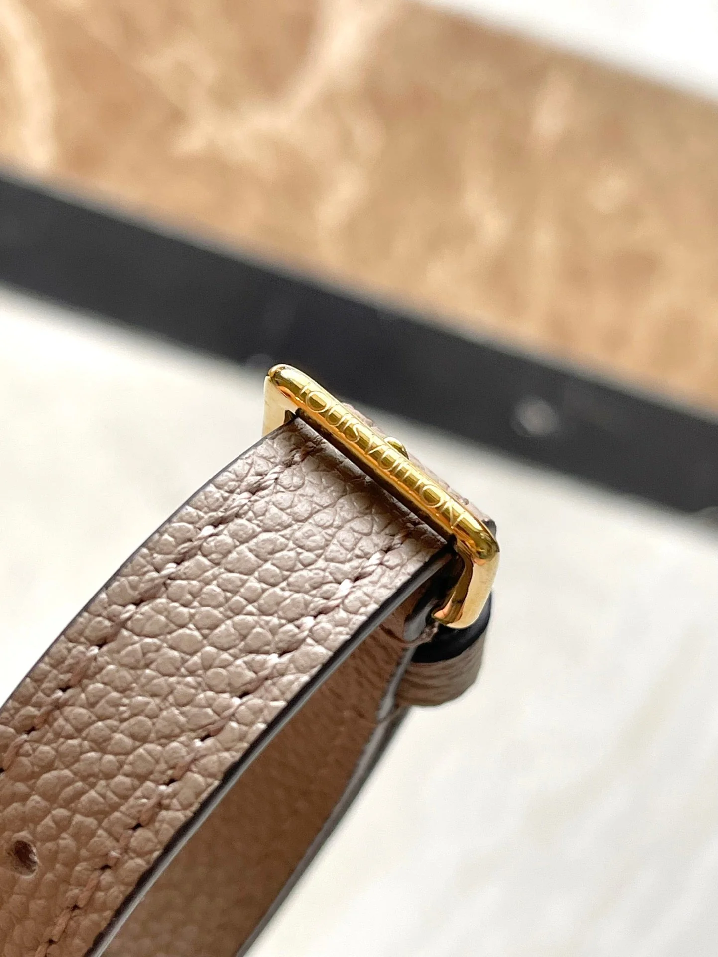MINI BUMBAG 17 IN TOURTERELLE WHITE MONOGRAM EMPREINTE LEATHER GOLD HARDWARE