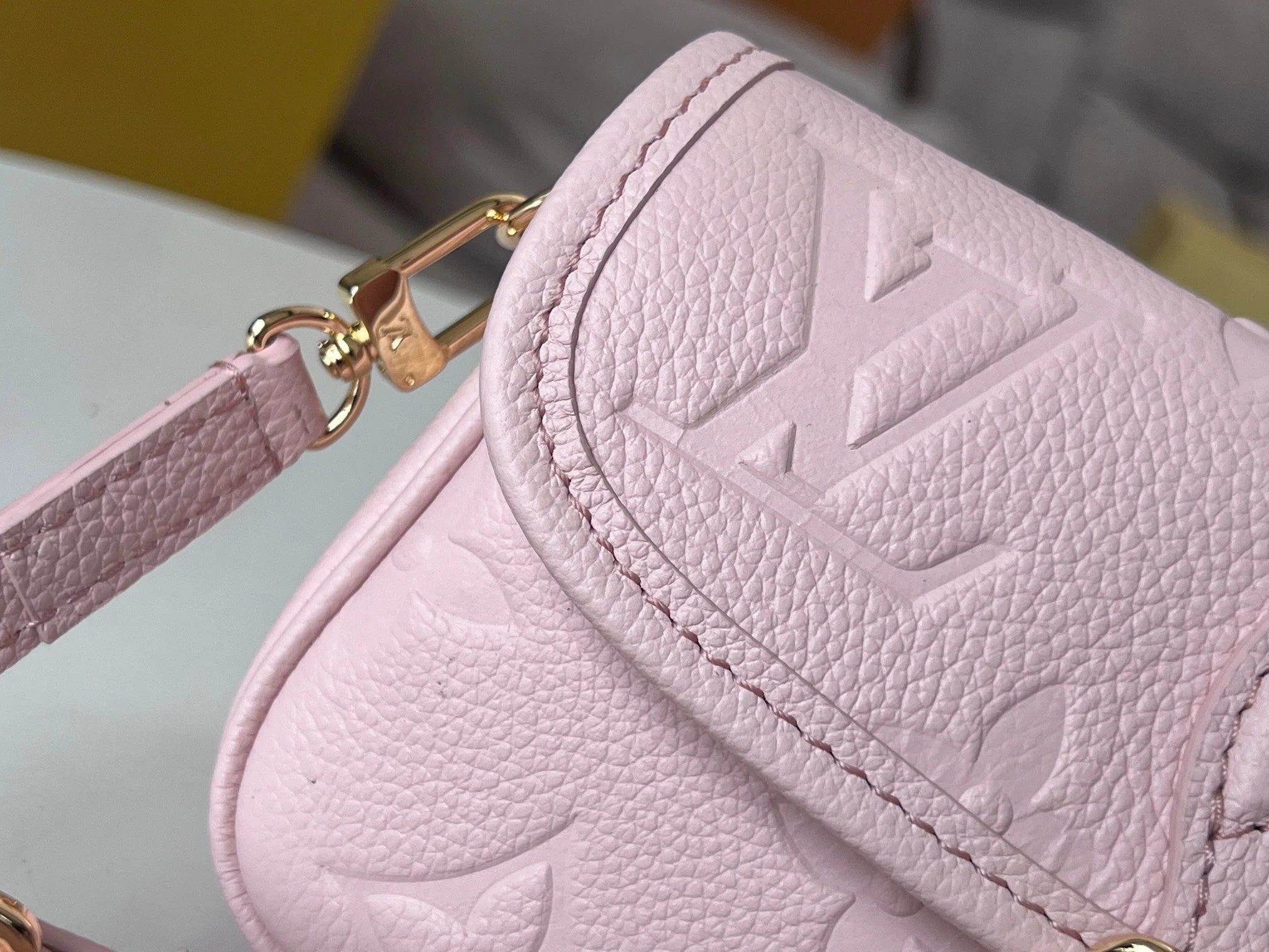 LV 25S MINI NANO DIANE 19 IN PINK MONOGRAM EMPREINTE LEATHER GOLD HARDWARE