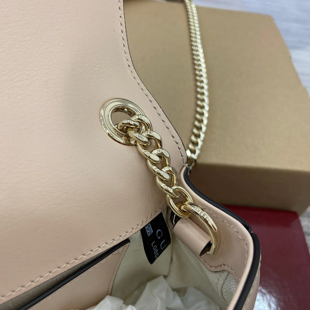 BLONDIE MINI SHOULDER BAG 21 IN BEIGE CALFSKIN GOLD HARDWARE