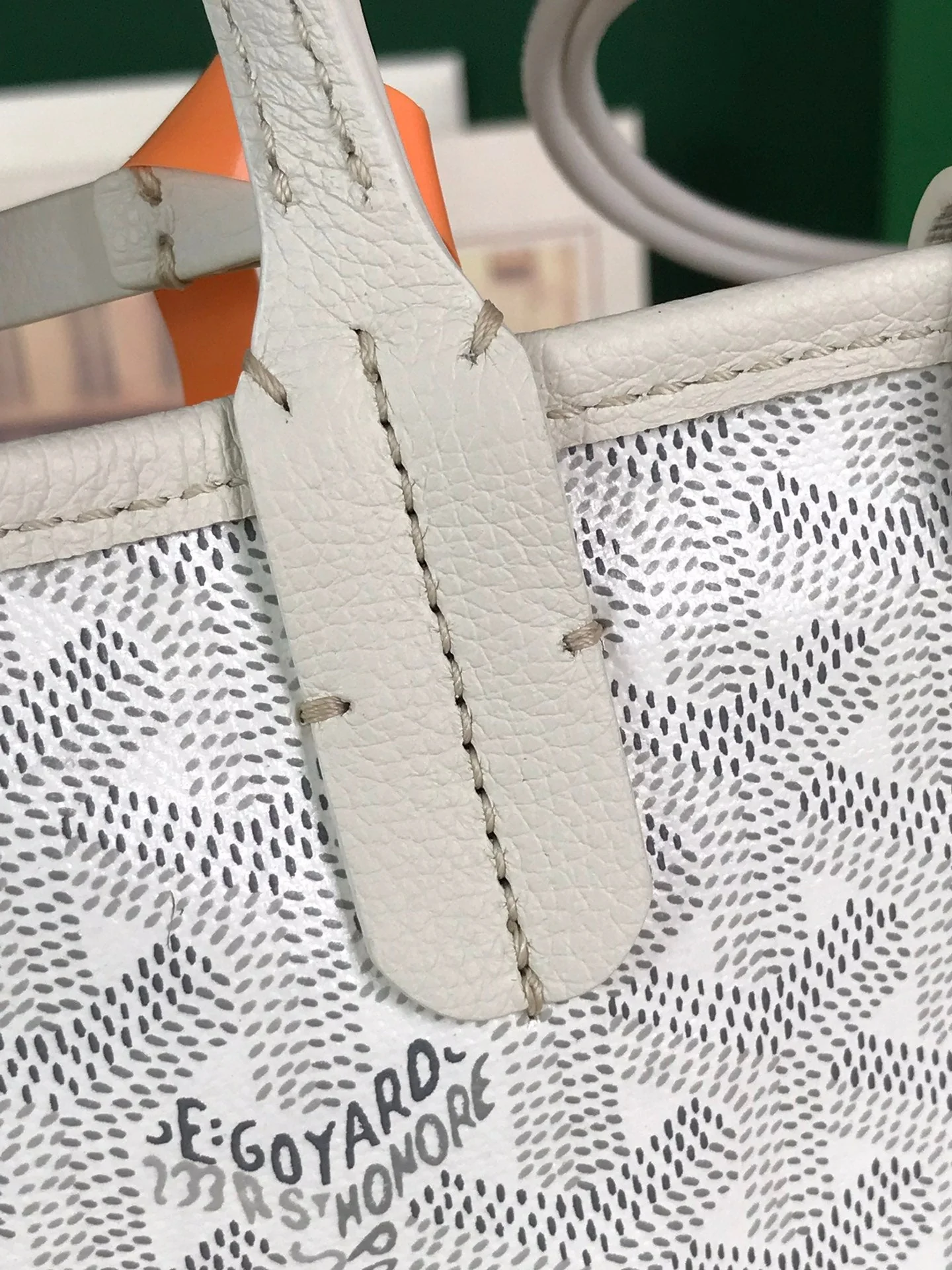 ANJOU MINI BAG 20 IN WHITE CALFSKIN AND GOYARDINE CANVAS