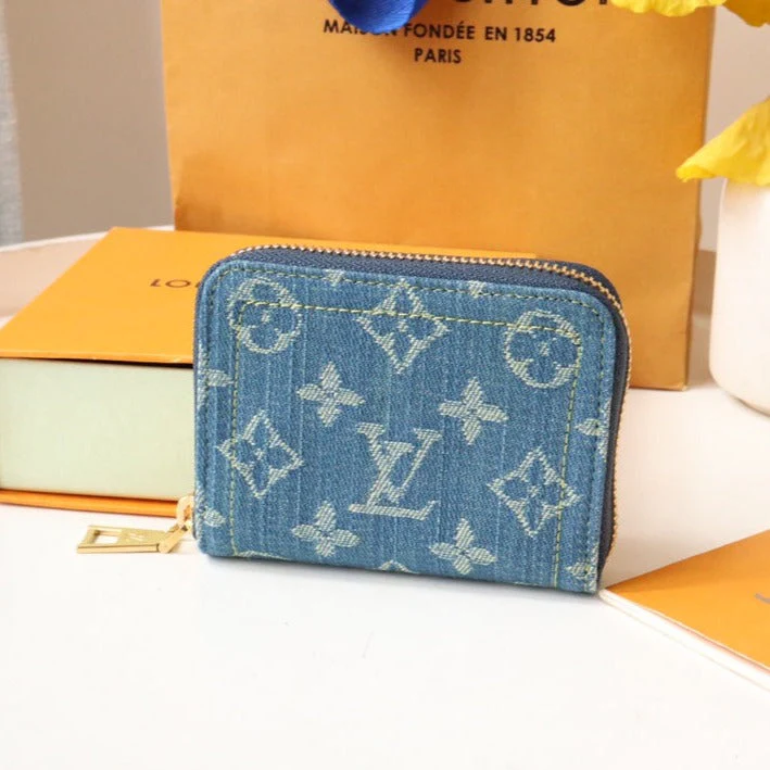LV ZIPPY COIN 11CM BLUE DENIM
