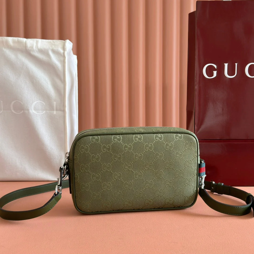 SMALL CROSSBODY BAG 23.5 IN FOREST GREEN GG CANVAS