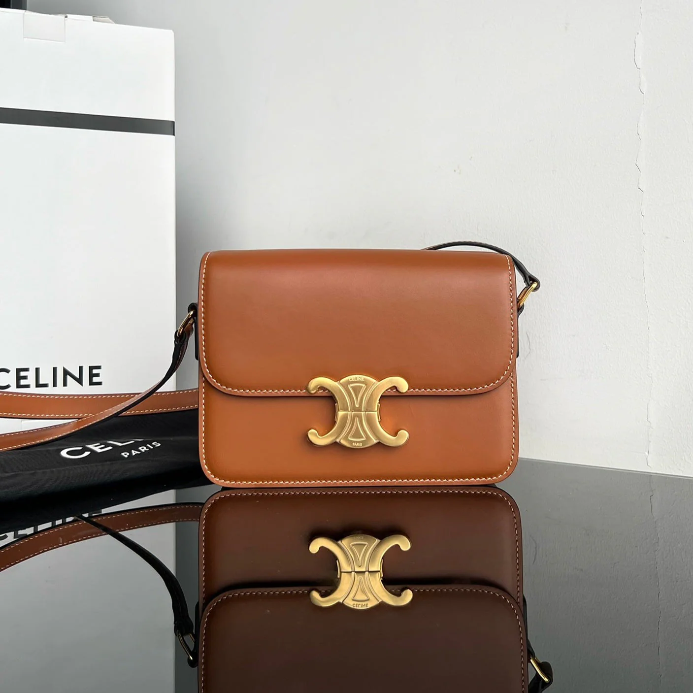 TRIOMPHE TEEN 22 CINNAMON BROWN COWHIDE