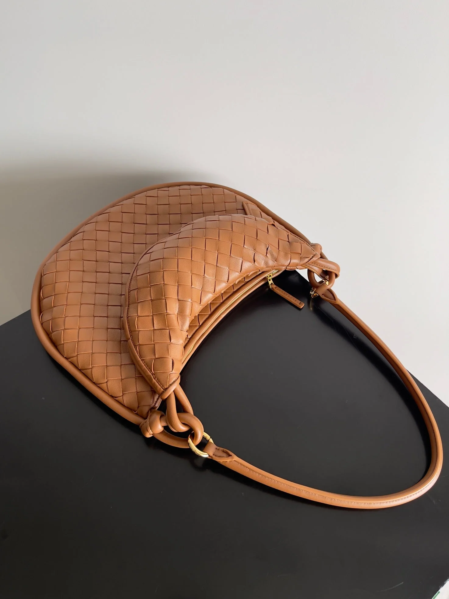 MEDIUM GEMELLI SHOULDER BAG 36 IN BROWN LAMBSKIN