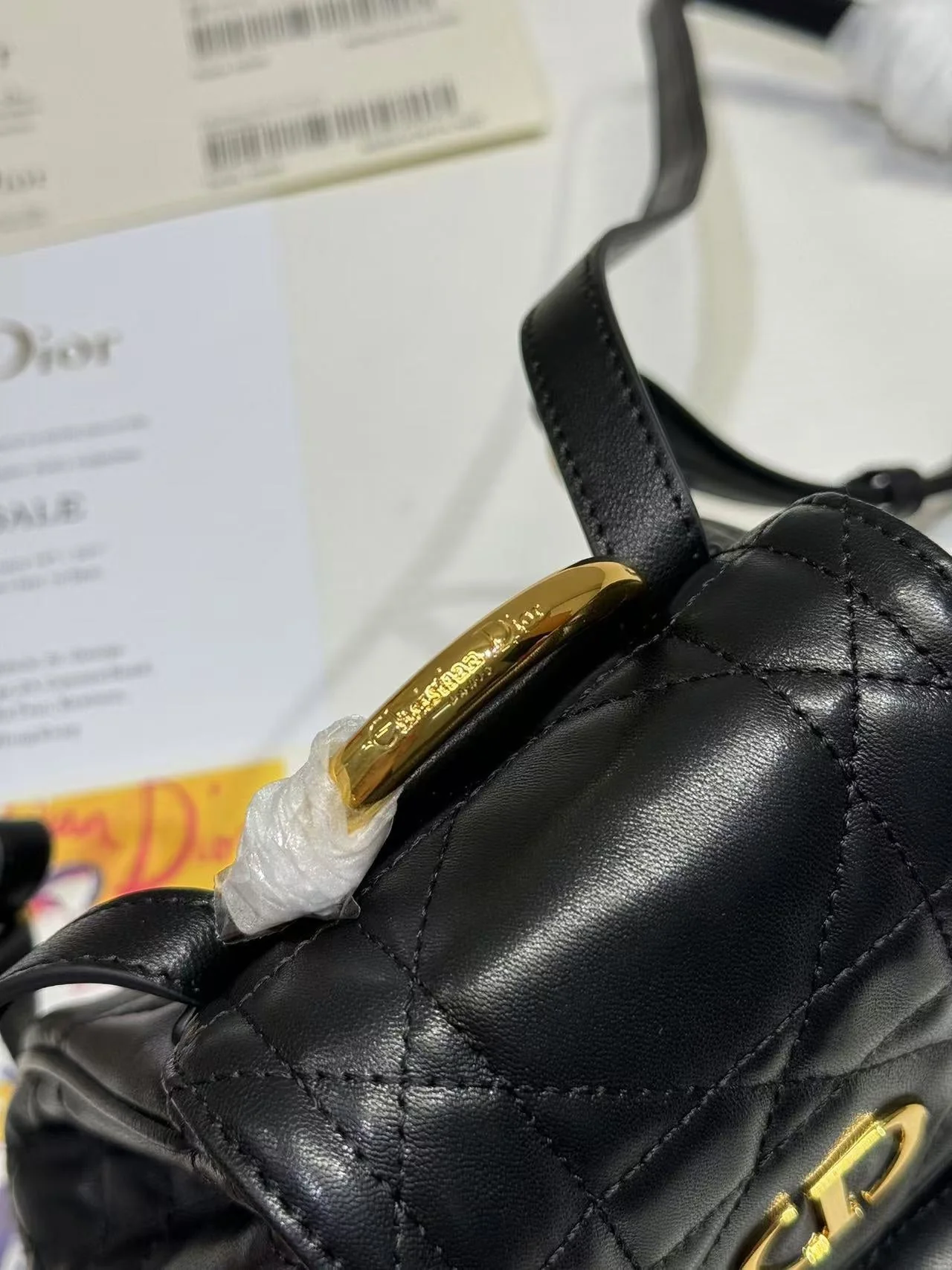 SMALL CARO BACKPACK 20 IN BLACK MACROCANNAGE LAMBSKIN