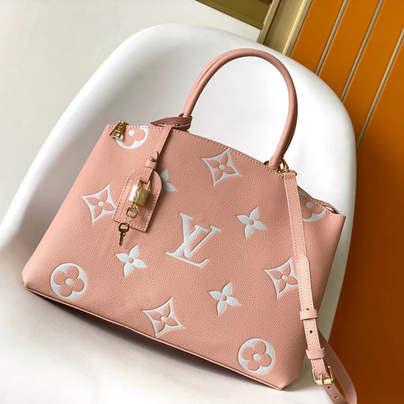 PETIT PALAIS PM MEDIUM SHOULDER BAG 29 IN PINK EMBOSSED COWHIDE GOLD-TONE HARDWARE