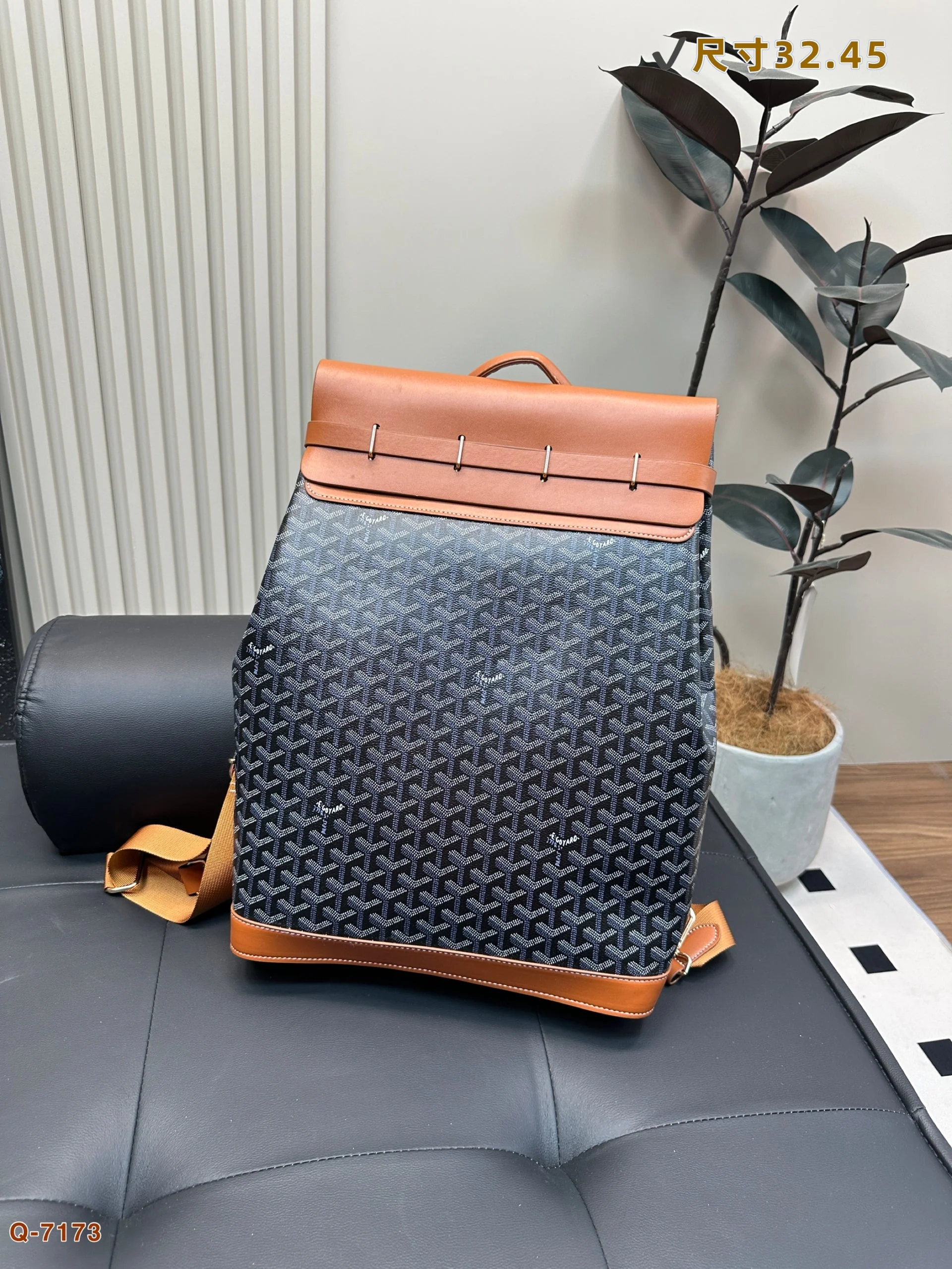 CISALPIN BACKPACK 45 IN BROWN GOYARDINE CANVAS AND CALFSKIN