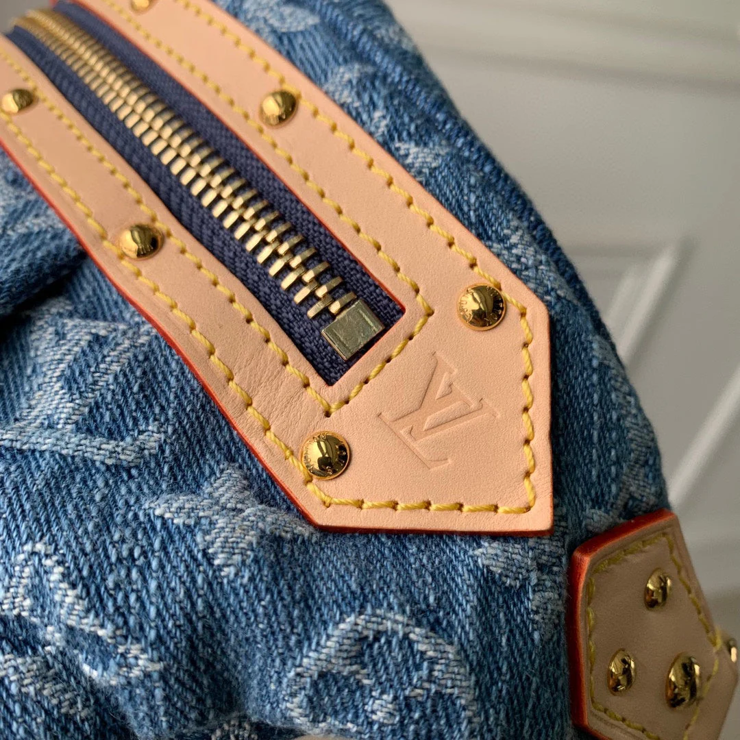 HIGH RISE 38 IN BLUE MONOGRAM DENIM GOLD HARDWARE