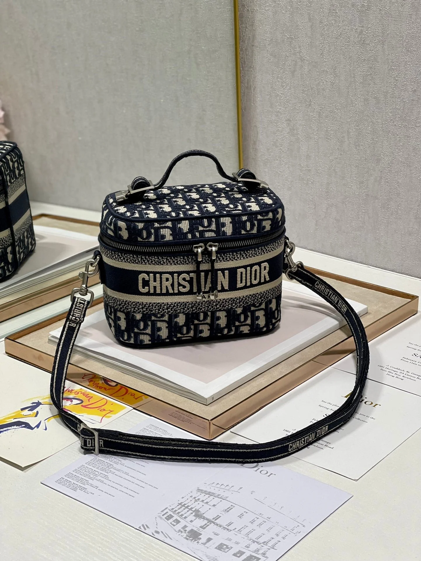 CROSSBODY MINI 18 VANITY CASE IN BLACK MONOGRAM OBLIQUE JACQUARD