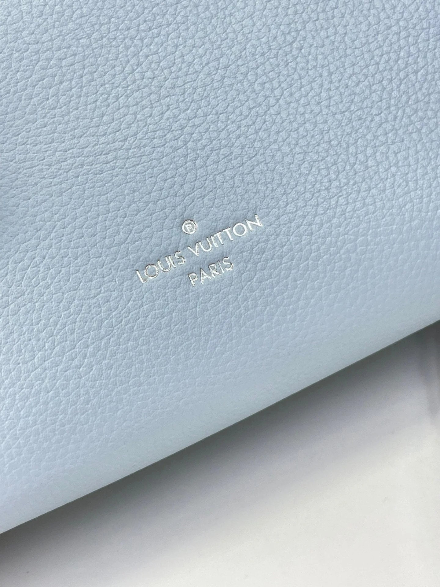 SIDE TRUNK MINI 18 IN SKY BLUE CALFSKIN SILVER HARDWARE