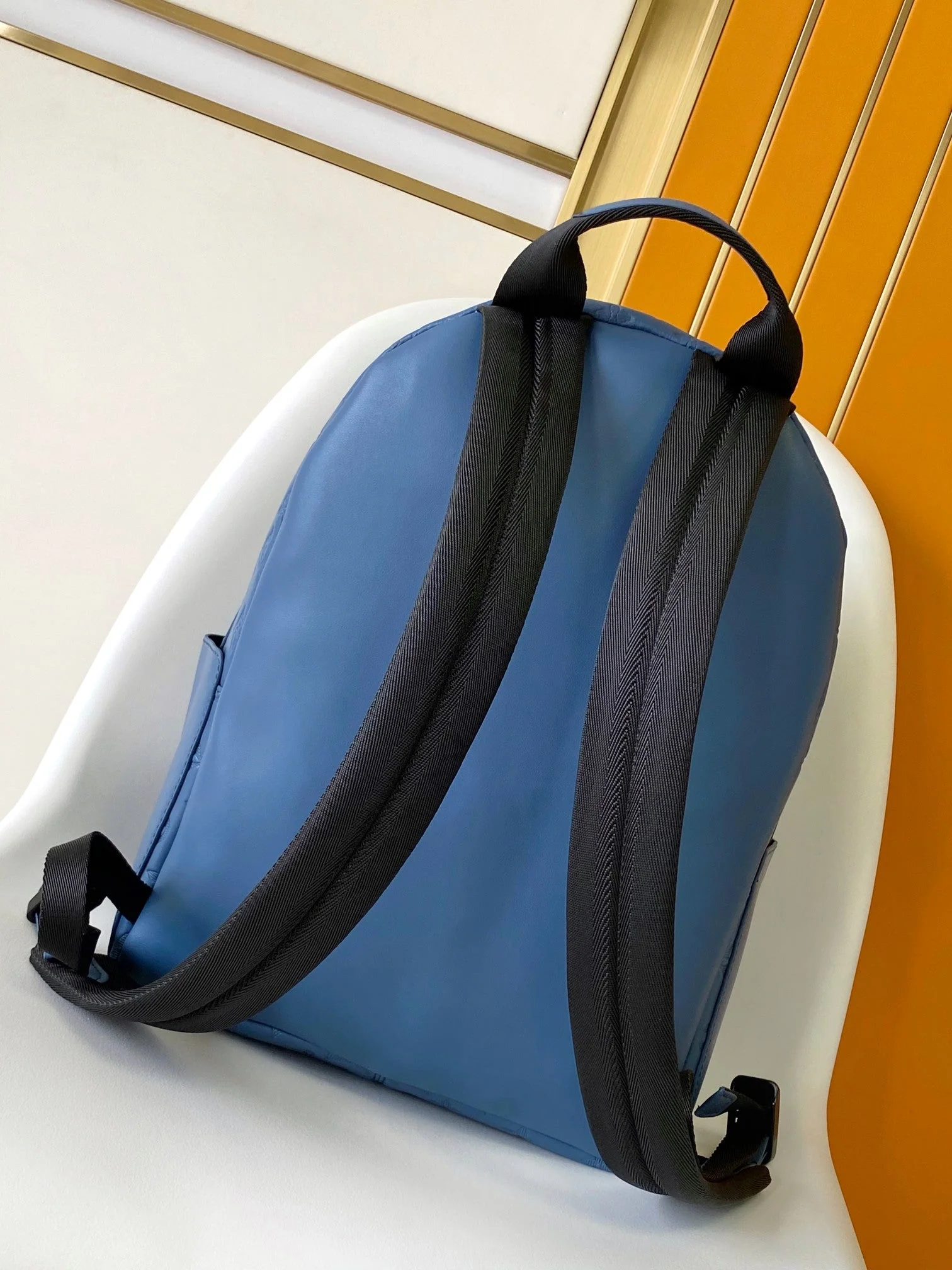 DISCOVERY BACKPACK 38 IN BLUE MONOGRAM ECLIPSE CANVAS AND TAURILLON